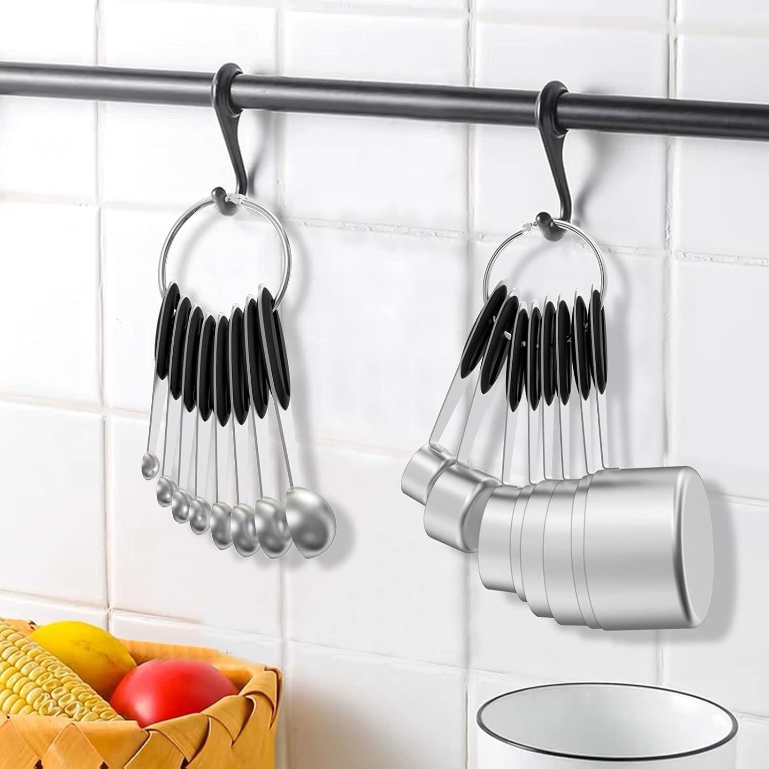 Juego de Tazas y Cucharas Medidoras Wildone - 21 Piezas Acero Inoxidable