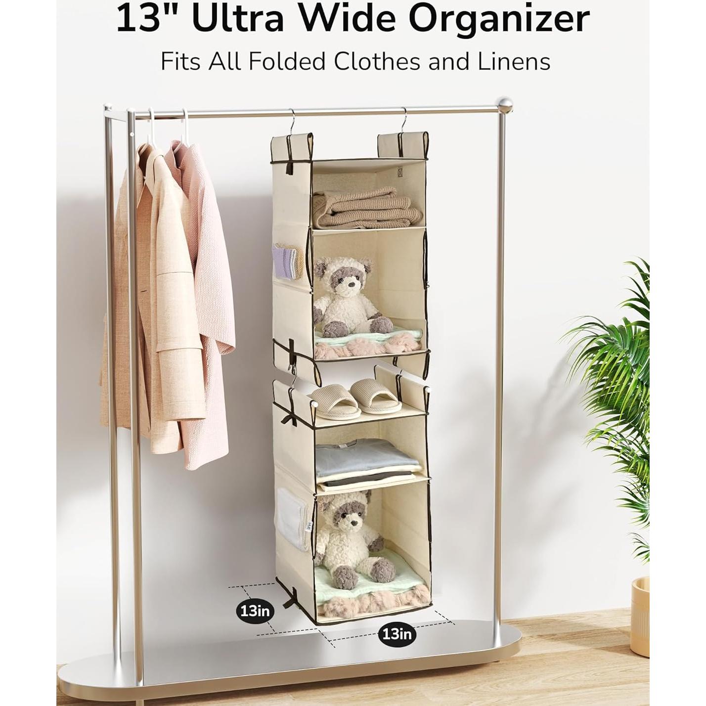 Organizador de Closet Colgante ULG 2 Paquetes Beige 30.5x30.5x139.7cm