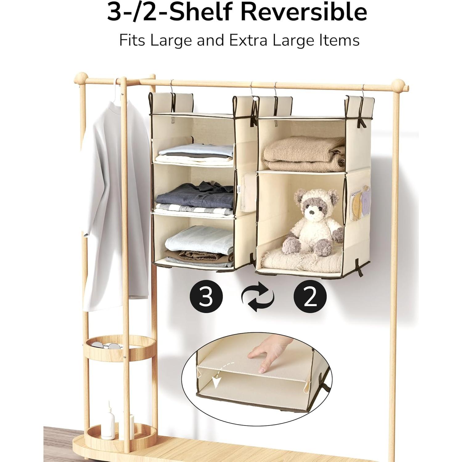 Organizador de Closet Colgante ULG 2 Paquetes Beige 30.5x30.5x139.7cm