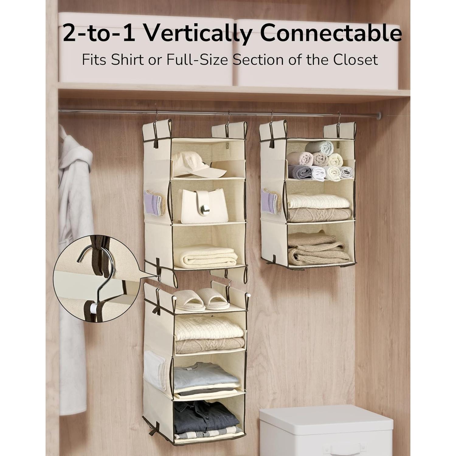 Organizador de Closet Colgante ULG 2 Paquetes Beige 30.5x30.5x139.7cm