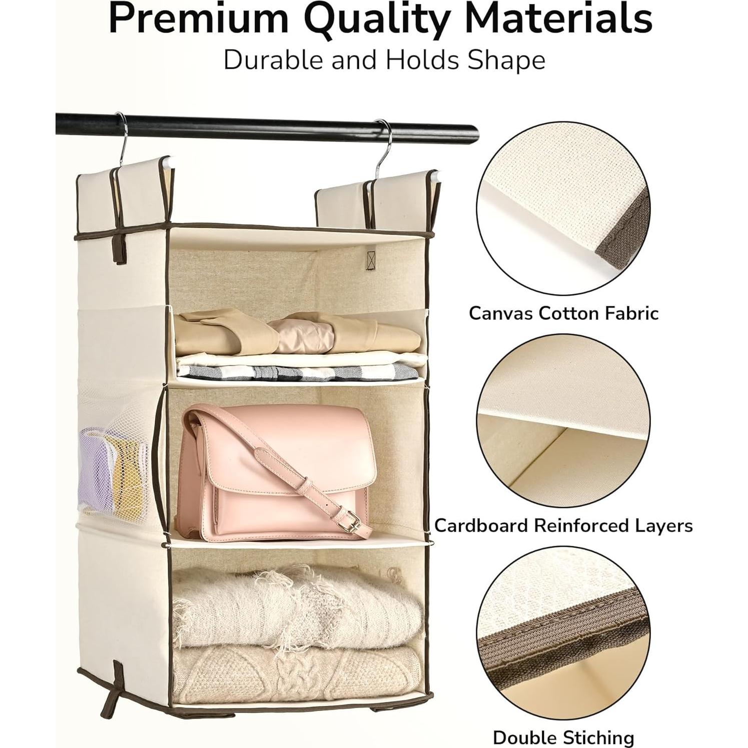 Organizador de Closet Colgante ULG 2 Paquetes Beige 30.5x30.5x139.7cm