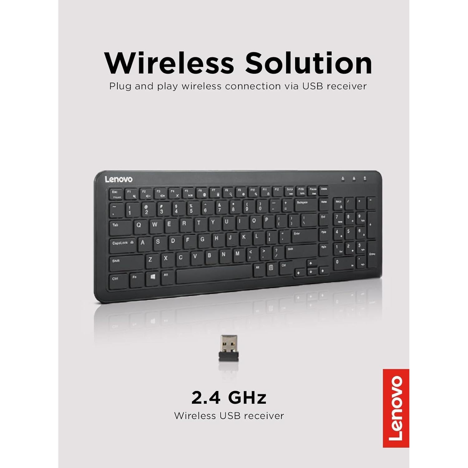 Teclado Inalámbrico Lenovo 300 Compacto con Teclado Numérico