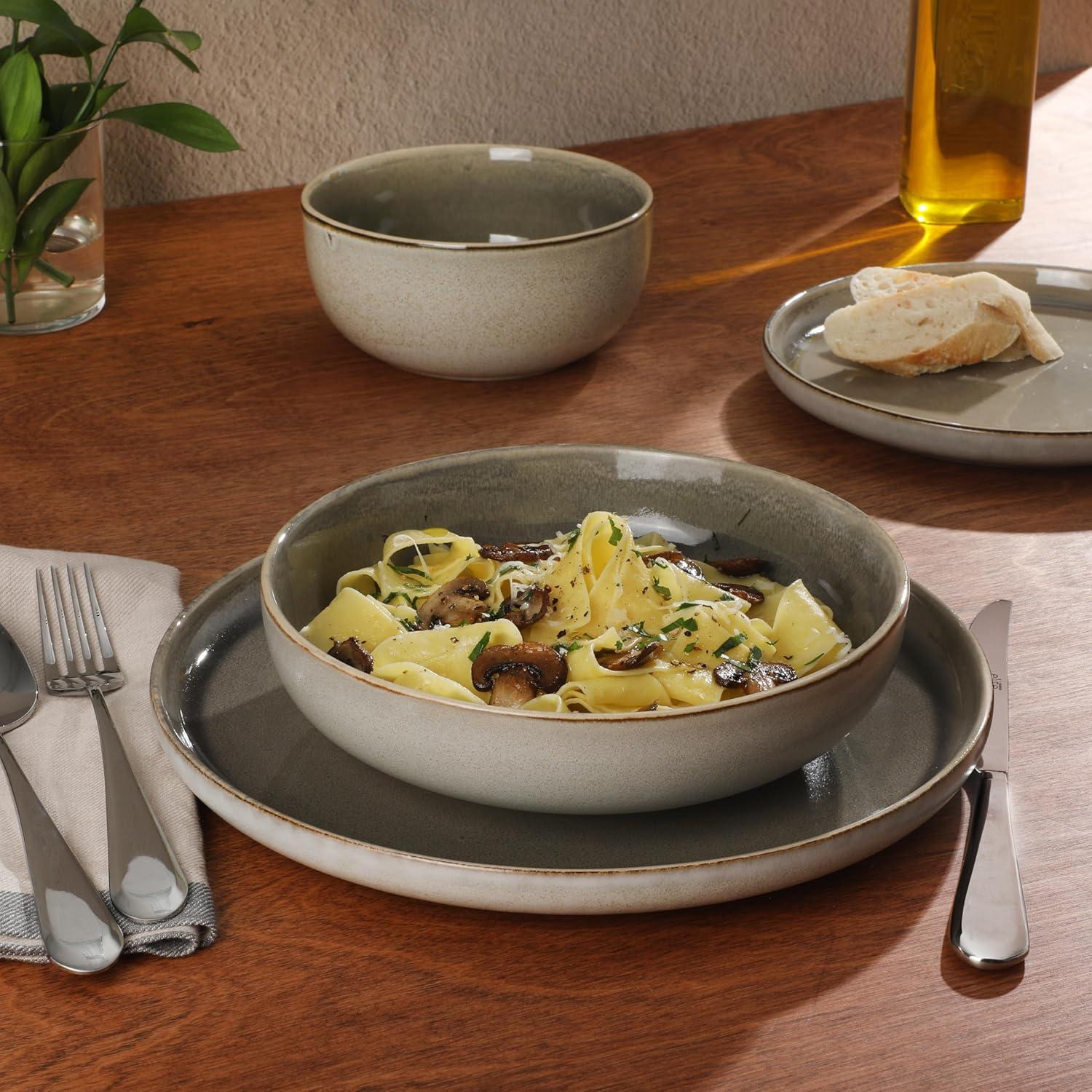 Juego de Vajilla Gibson Elite Sunveil 16 Piezas Cerámica Taupe