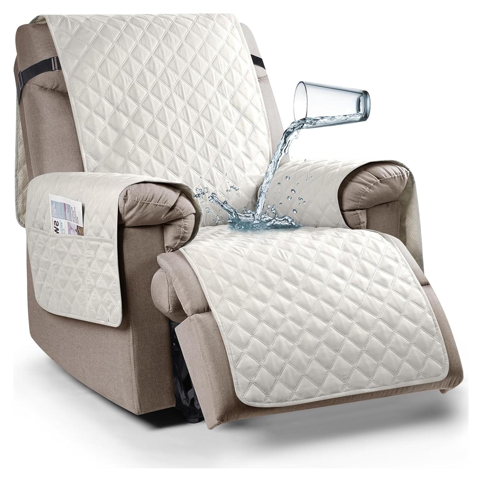 Funda Sillón Reclinable Ruaozz 100% Impermeable Beige 58.4 cm