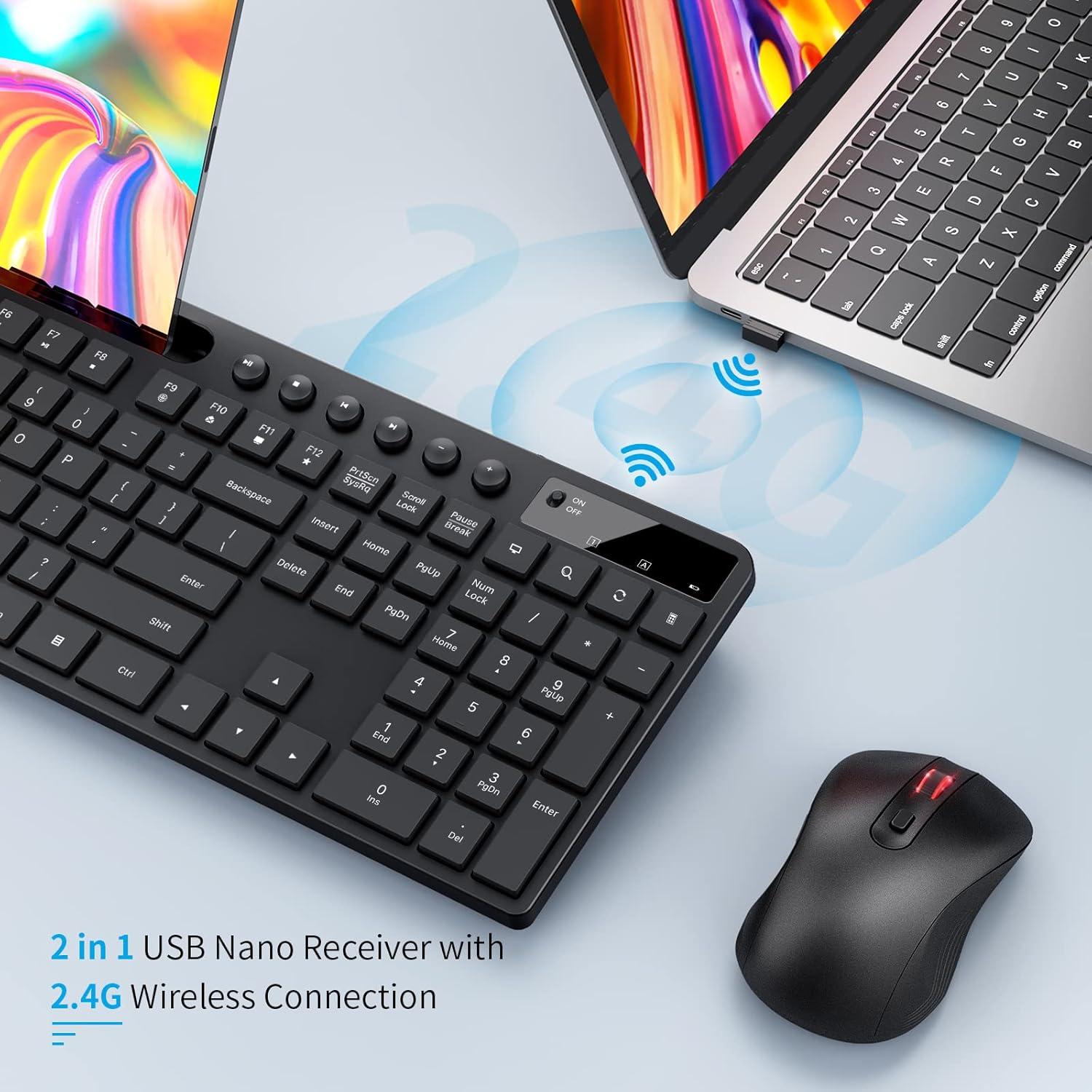 Combo Teclado y Ratón Inalámbrico MARVO Ergonómico 2.4G