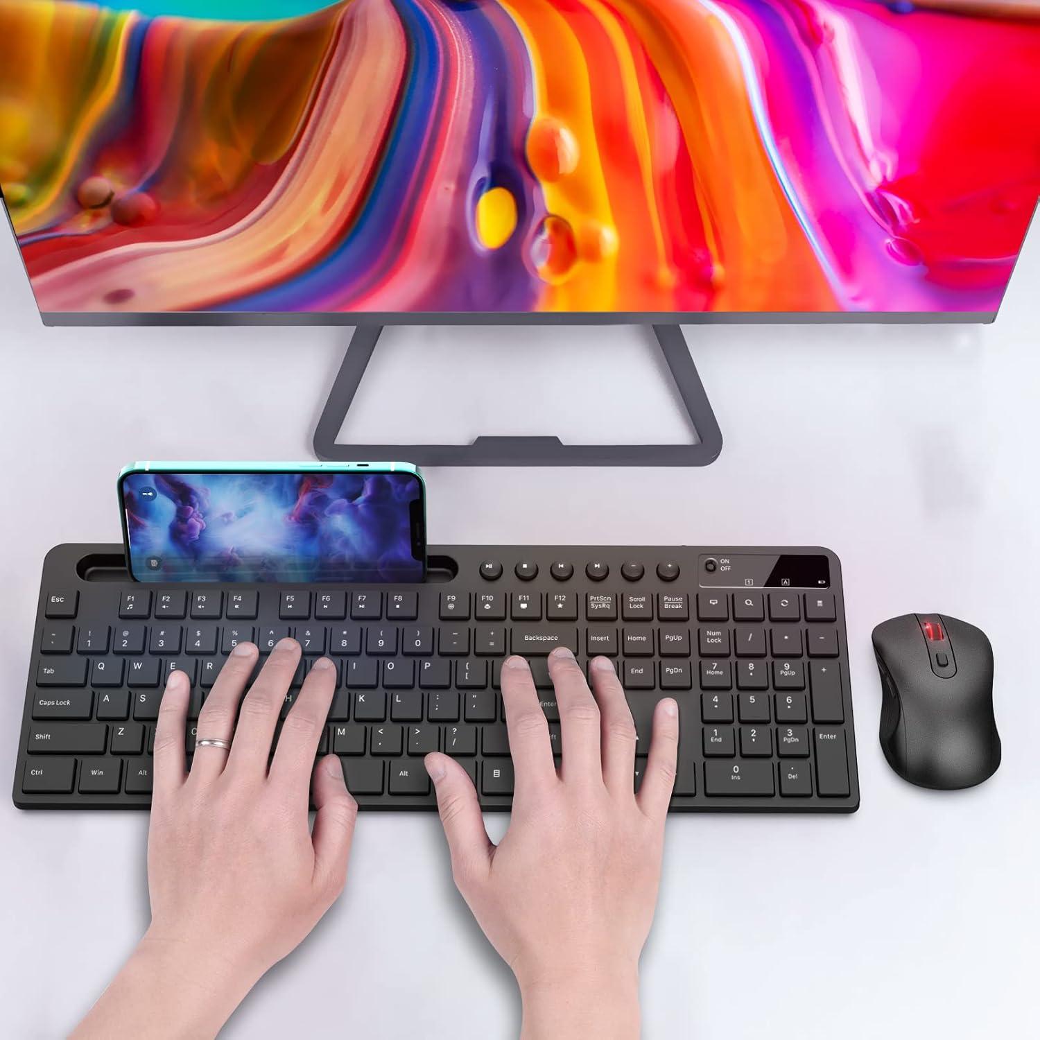 Combo Teclado y Ratón Inalámbrico MARVO Ergonómico 2.4G
