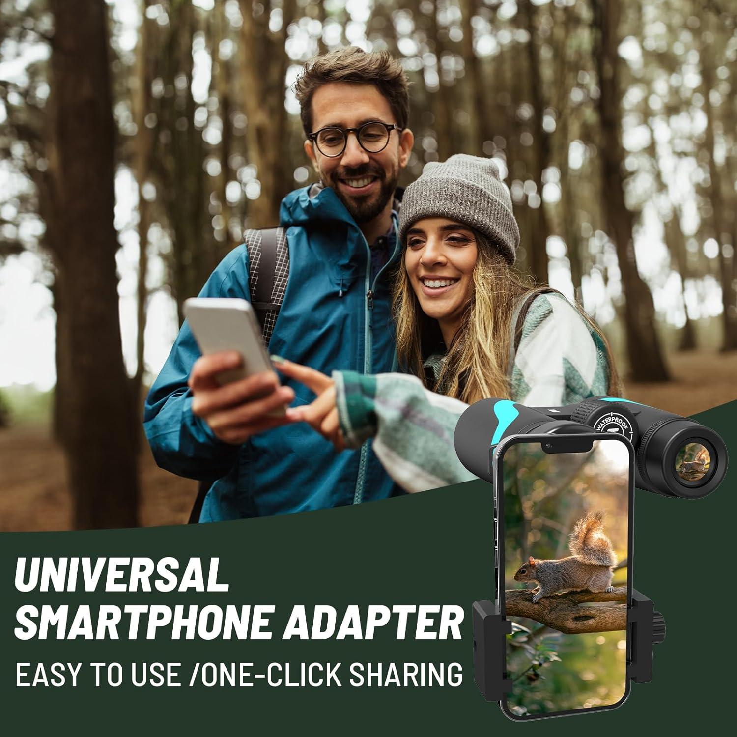 Prismáticos HD 15x55 Tinllaans Impermeables para Adultos Azul