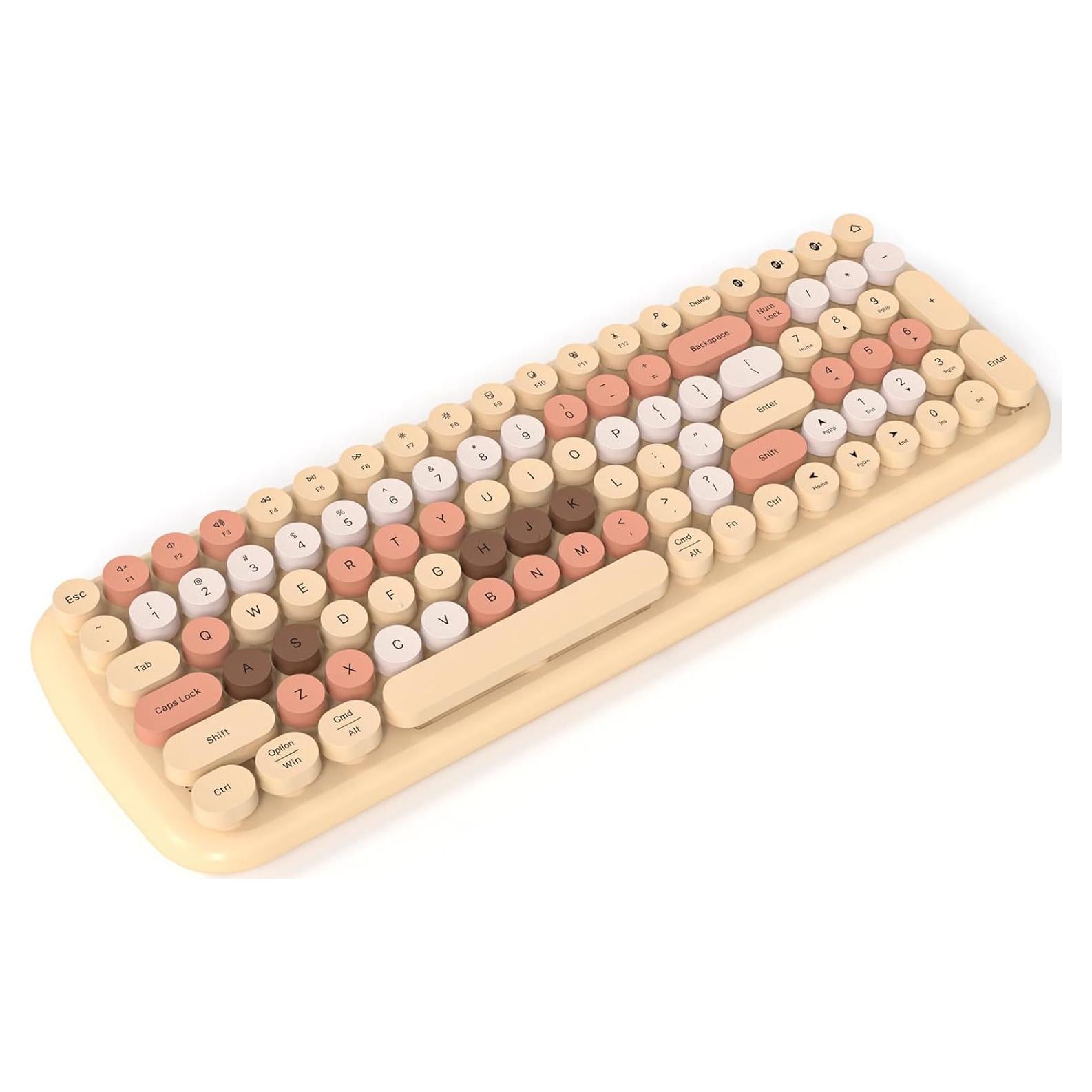 Teclado Bluetooth KNOWSQT Milktea 100 teclas redondas