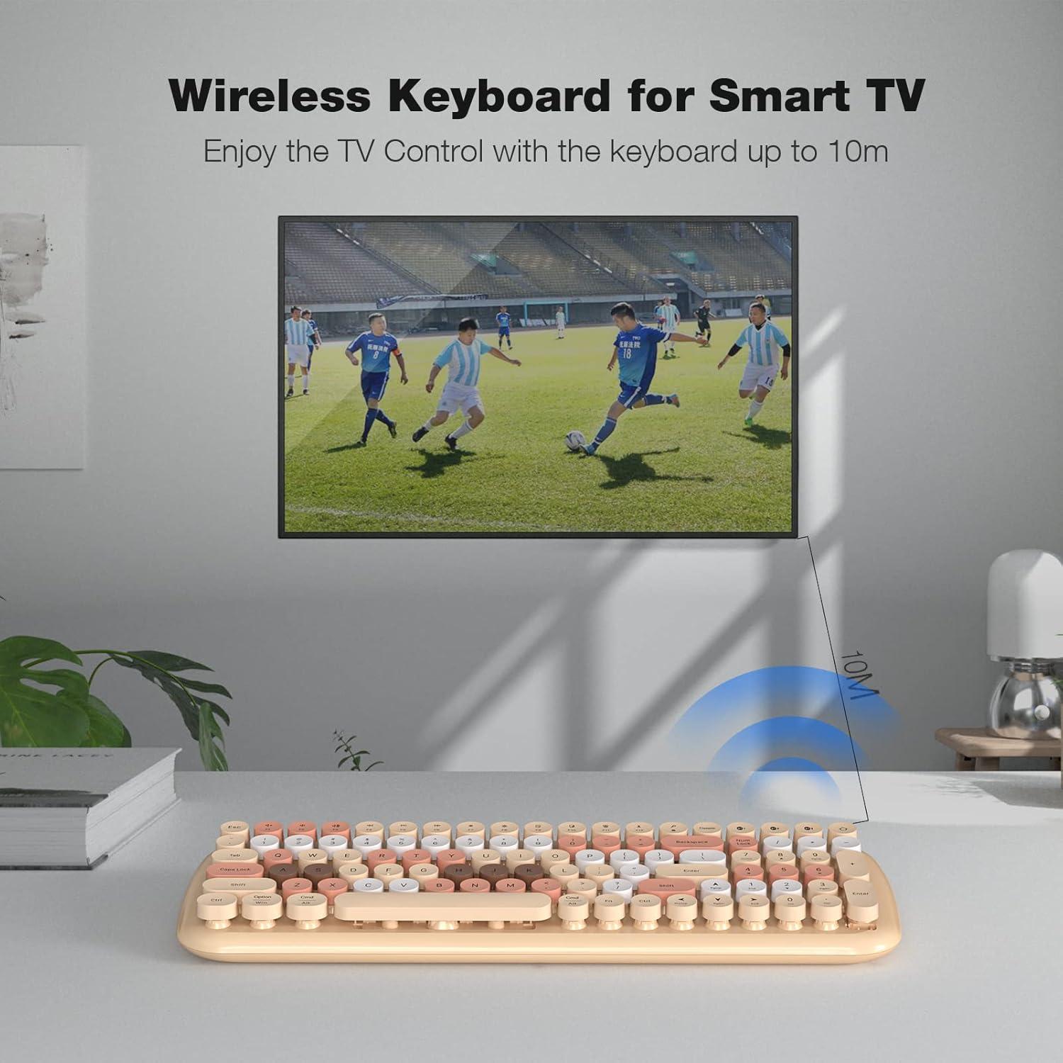 Teclado Bluetooth KNOWSQT Milktea 100 teclas redondas