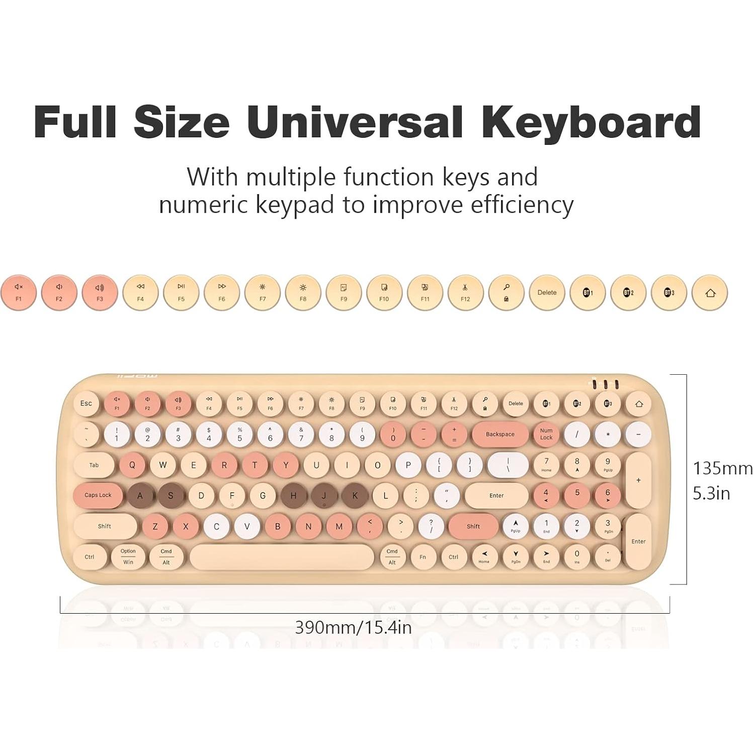 Teclado Bluetooth KNOWSQT Milktea 100 teclas redondas