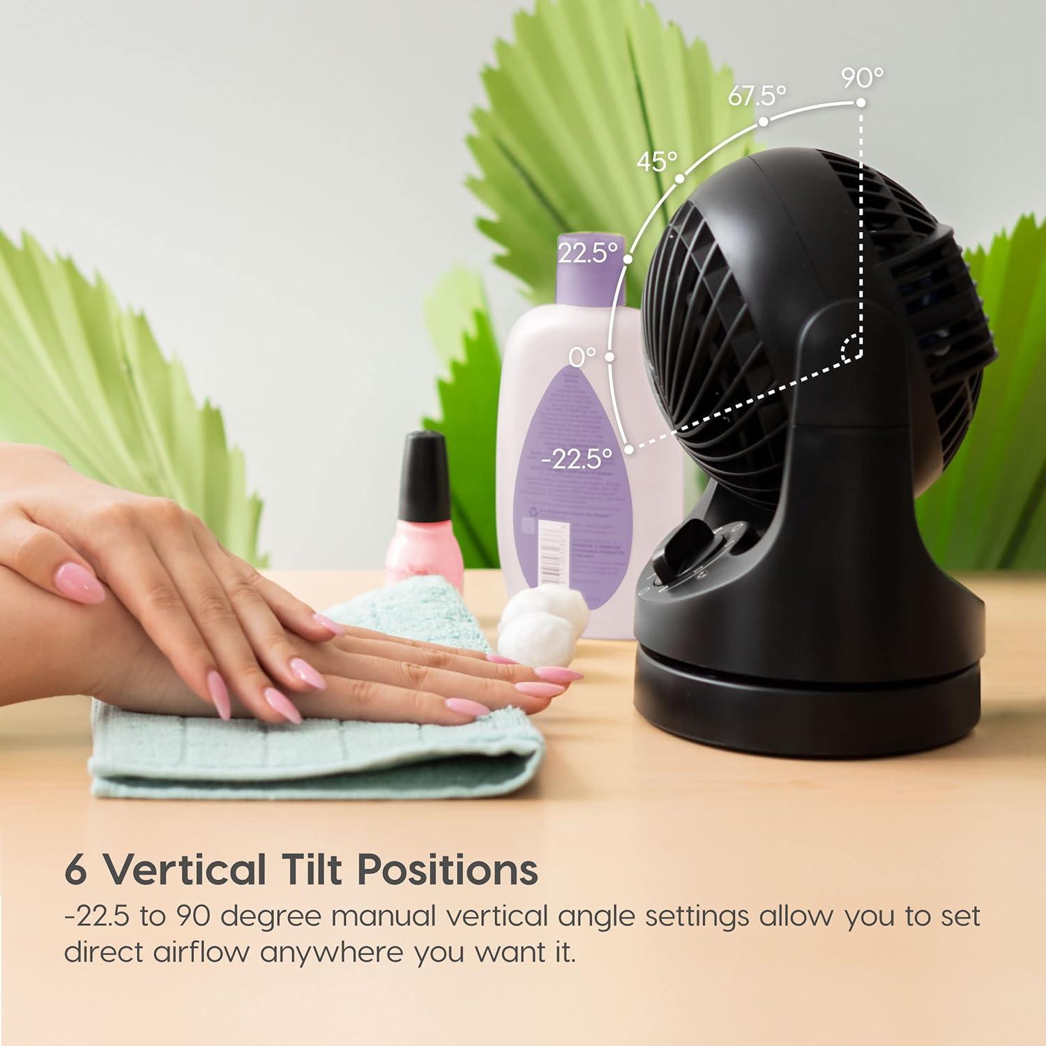 Ventilador de Escritorio IRIS USA WOOZOO 3 Velocidades Oscilante