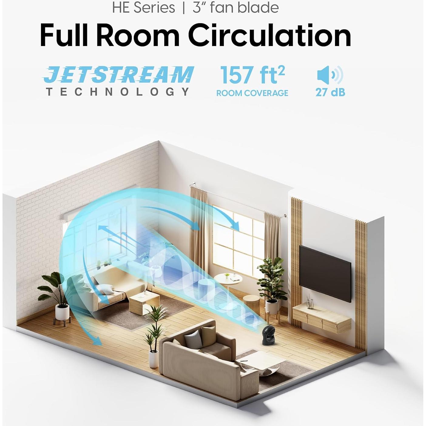 Ventilador de Escritorio IRIS USA WOOZOO 3 Velocidades Oscilante