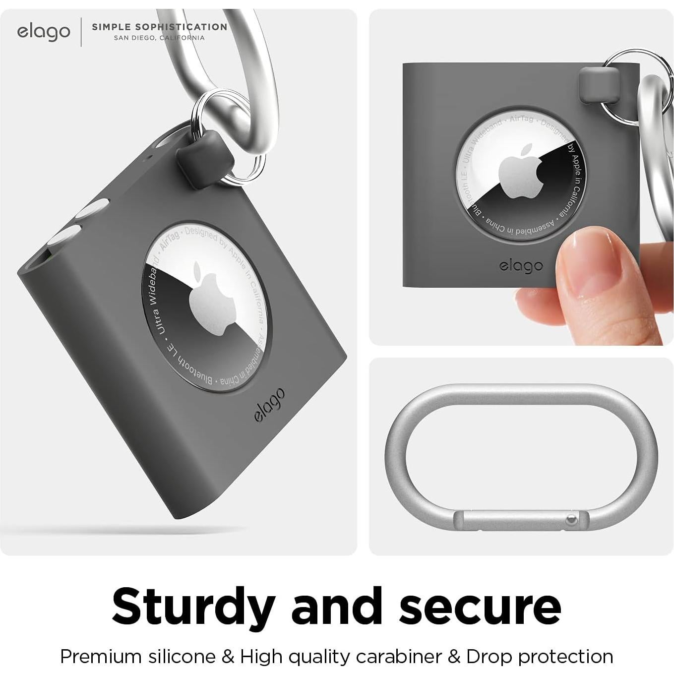 Estuche elago Shuffle Case para Apple AirTag - Gris Oscuro