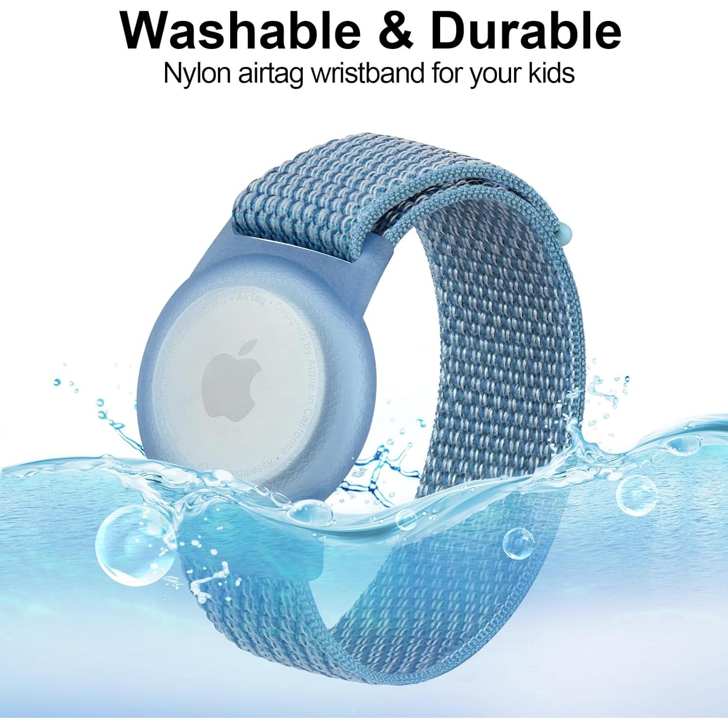 Pulsera de Nylon Ajustable Meliya para AirTag Niños Azul