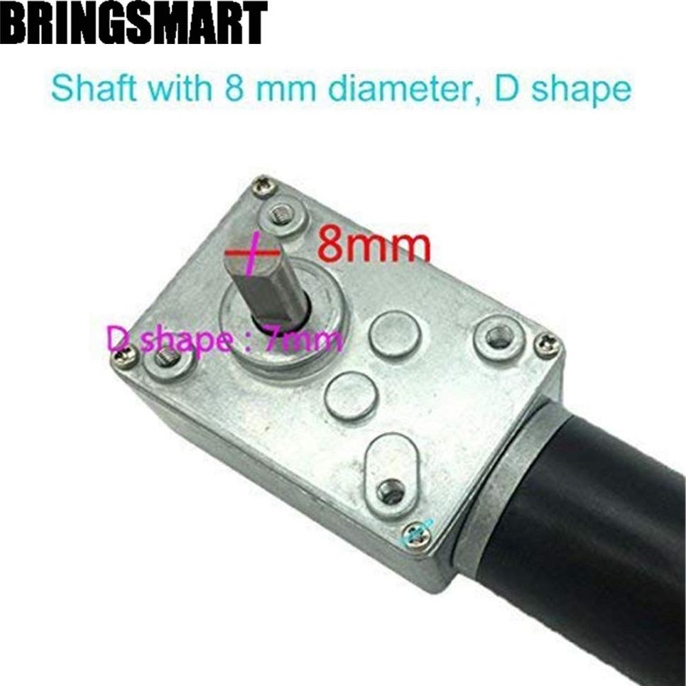 BRINGSMART 12V 5rpm DC Worm Gear Motor 35kg.cm Self-locking Reversed Mini Turbine Geared Motor for DIY Robot Rotating Table Door Lock Curtain Machine (12V 5rpm)