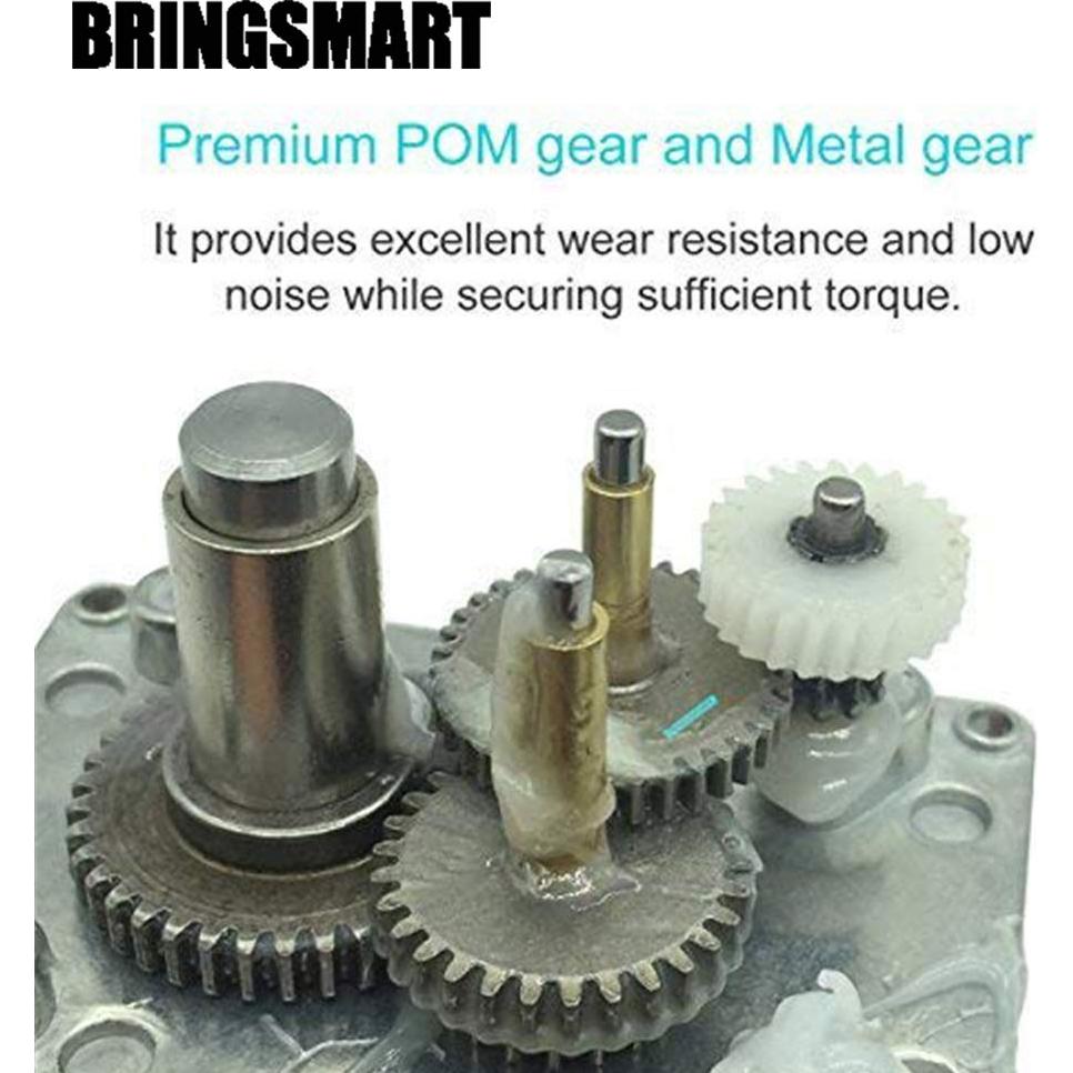 BRINGSMART 12V 5rpm DC Worm Gear Motor 35kg.cm Self-locking Reversed Mini Turbine Geared Motor for DIY Robot Rotating Table Door Lock Curtain Machine (12V 5rpm)