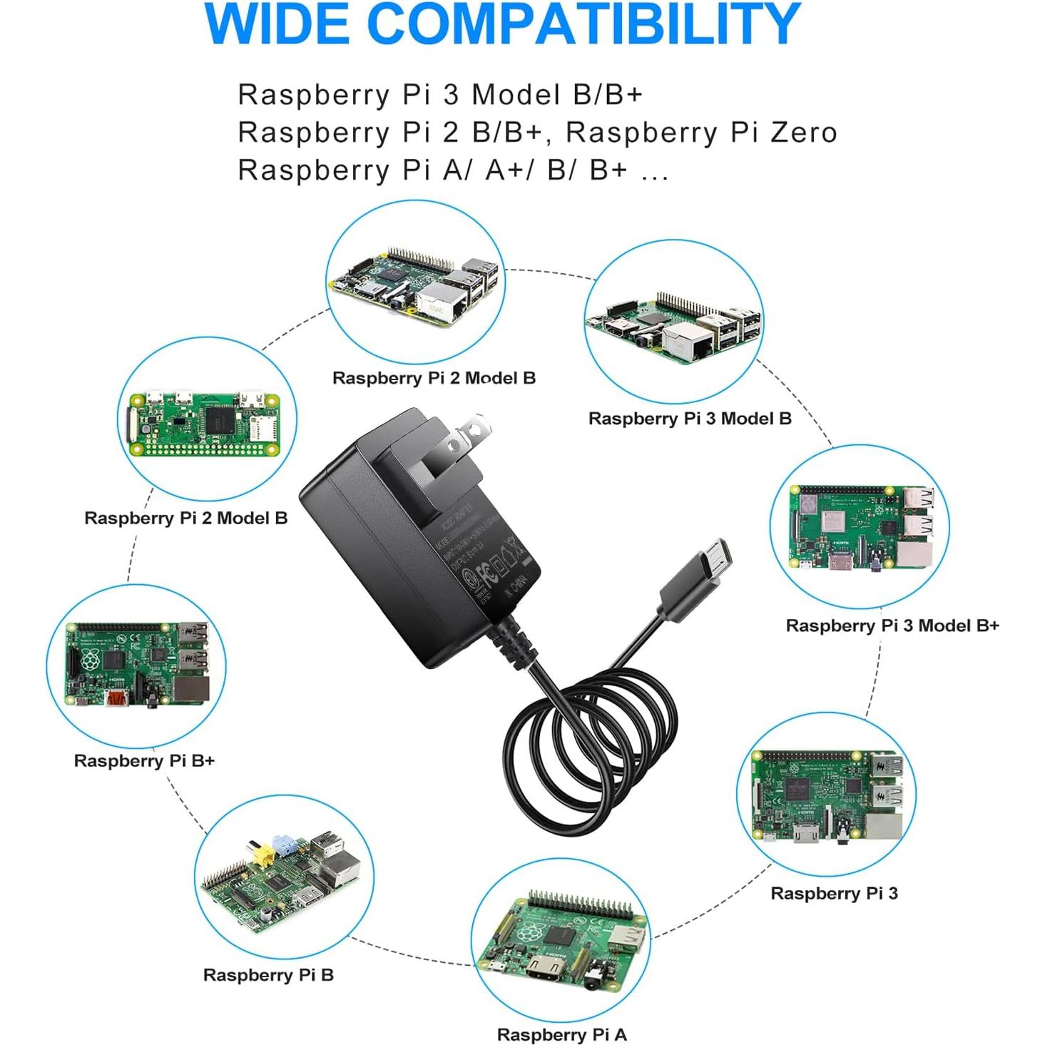 Fuente de Alimentación SoulBay 5V 3A para Raspberry Pi