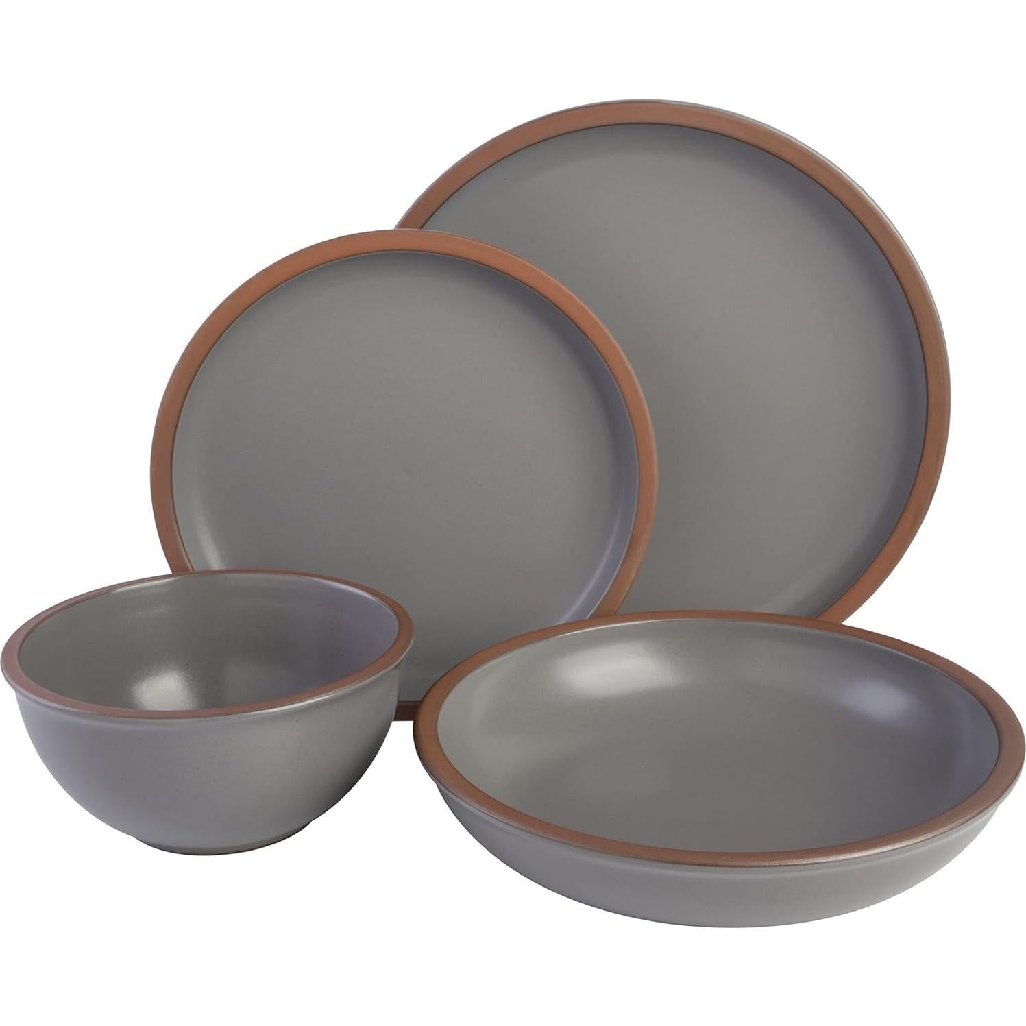 Juego de Vajilla Gibson Elite Lagos 16 Piezas Gris