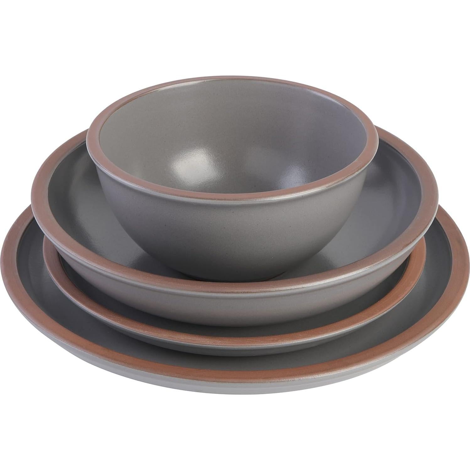 Juego de Vajilla Gibson Elite Lagos 16 Piezas Gris