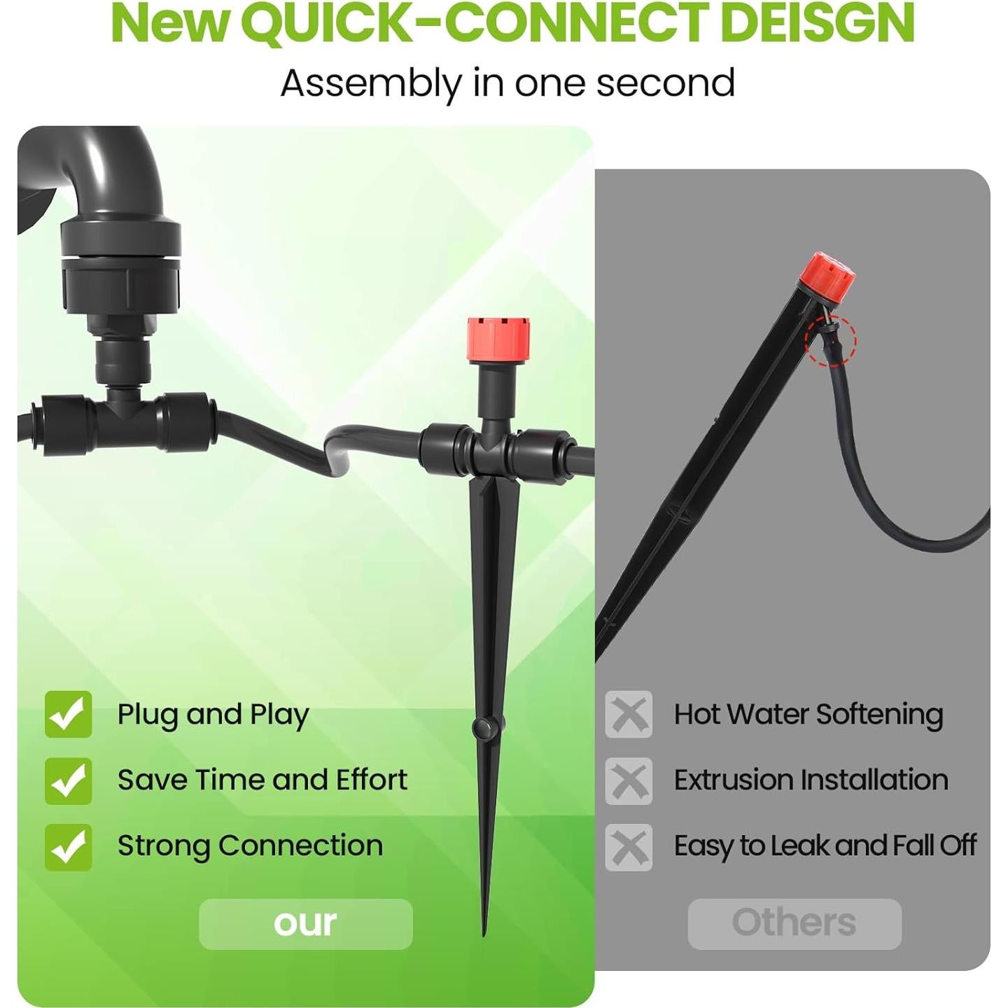 Sistema de Riego por Goteo MIXC 15.24 m con Conector Rápido