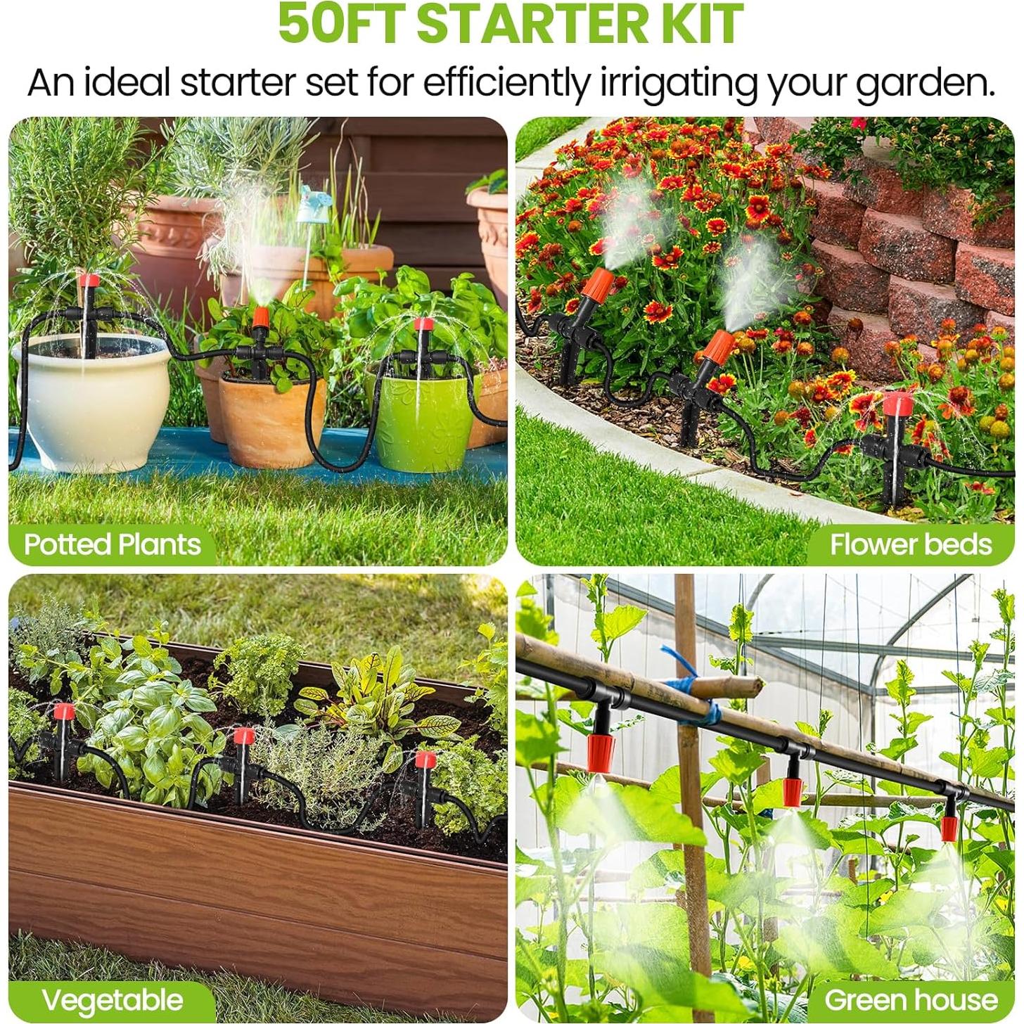 Sistema de Riego por Goteo MIXC 15.24 m con Conector Rápido