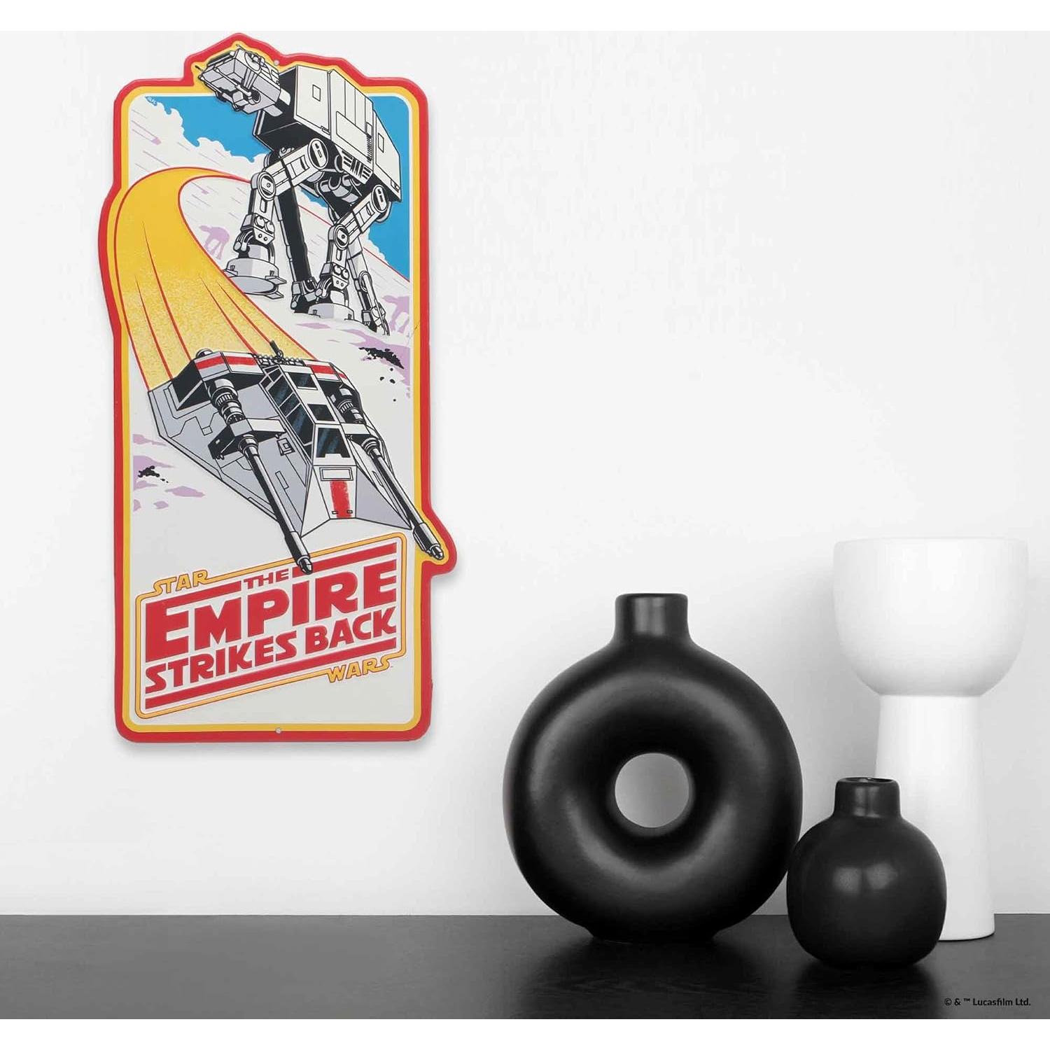 Cartel Metal Star Wars El Imperio Contraataca 24x48 cm