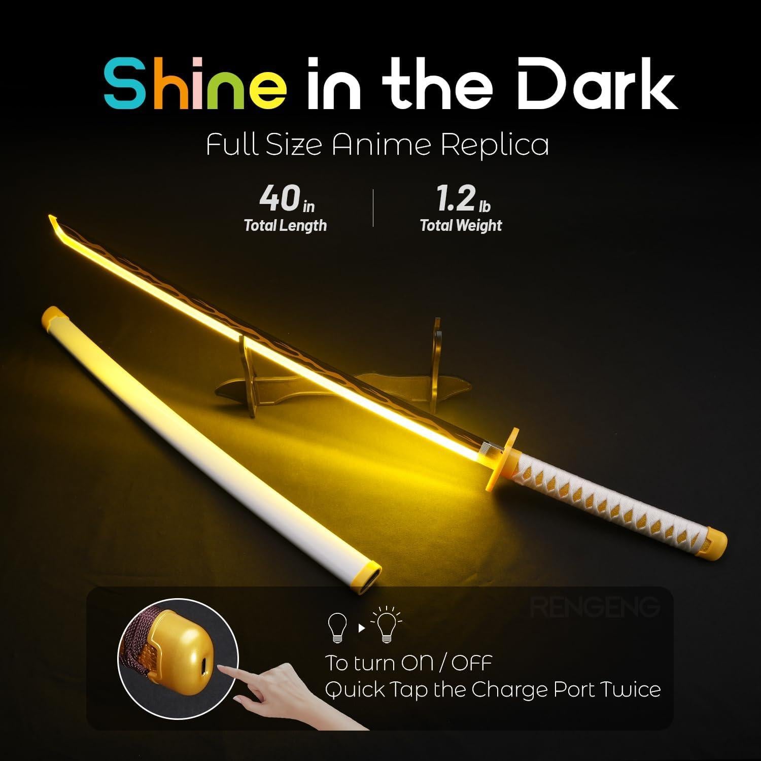 Espada Iluminada RENGENG DLU-073 101.6 cm Recargable Anime