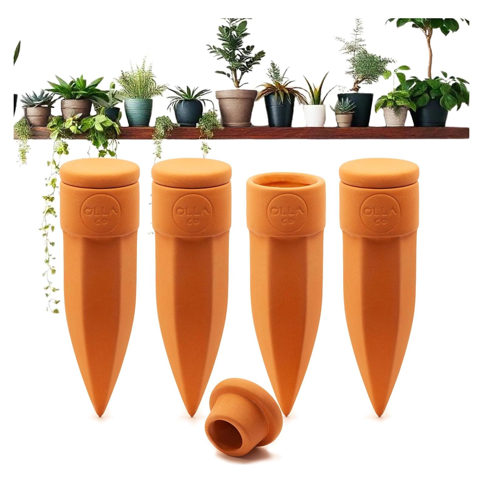 Picos de Riego Terracota The Olla - Juego de 4 para Macetas 10-15 cm