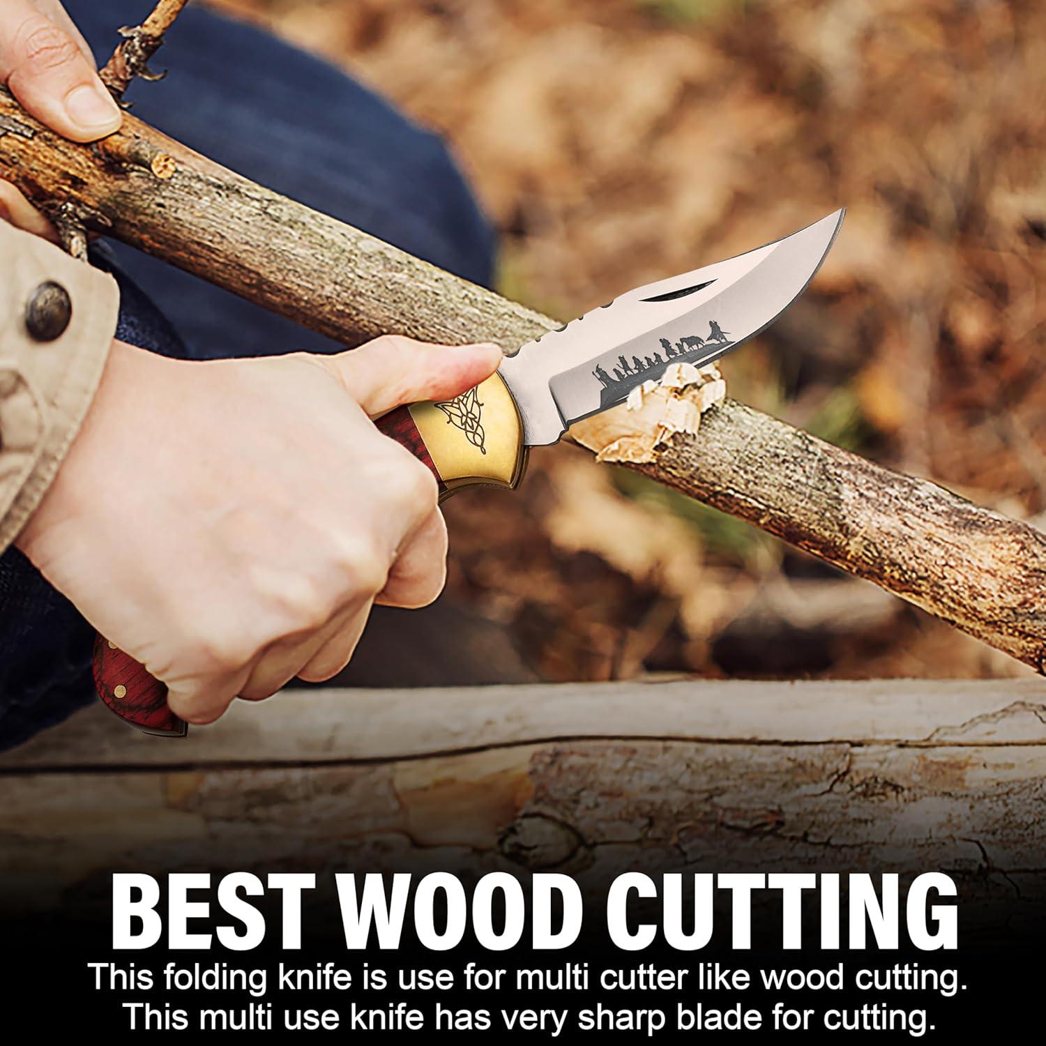 Cuchillo de bolsillo Huntex Smith Hundex 8.25 cm con madera Pakka