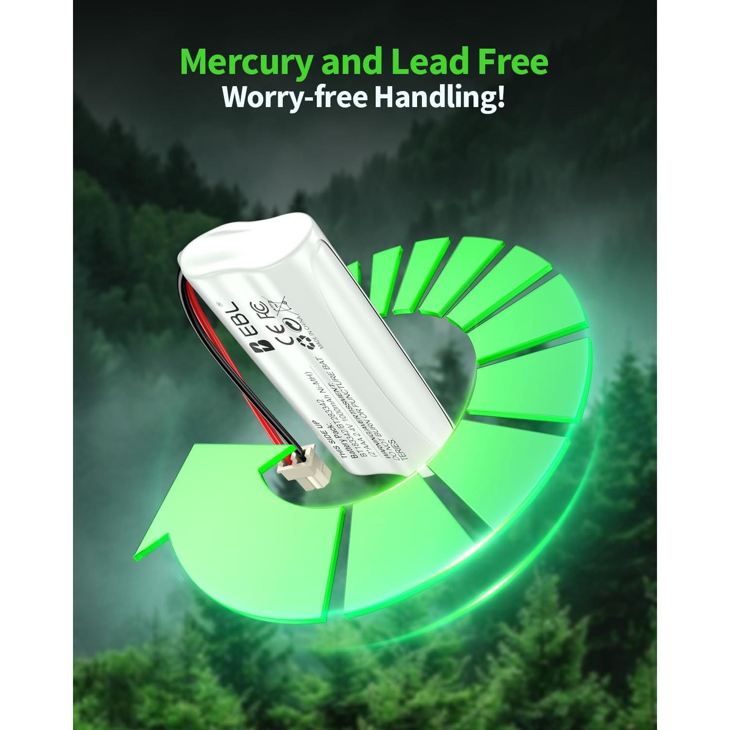 Batería Ni-MH EBL BT162342 2.4V 1000mAh Paquete de 4