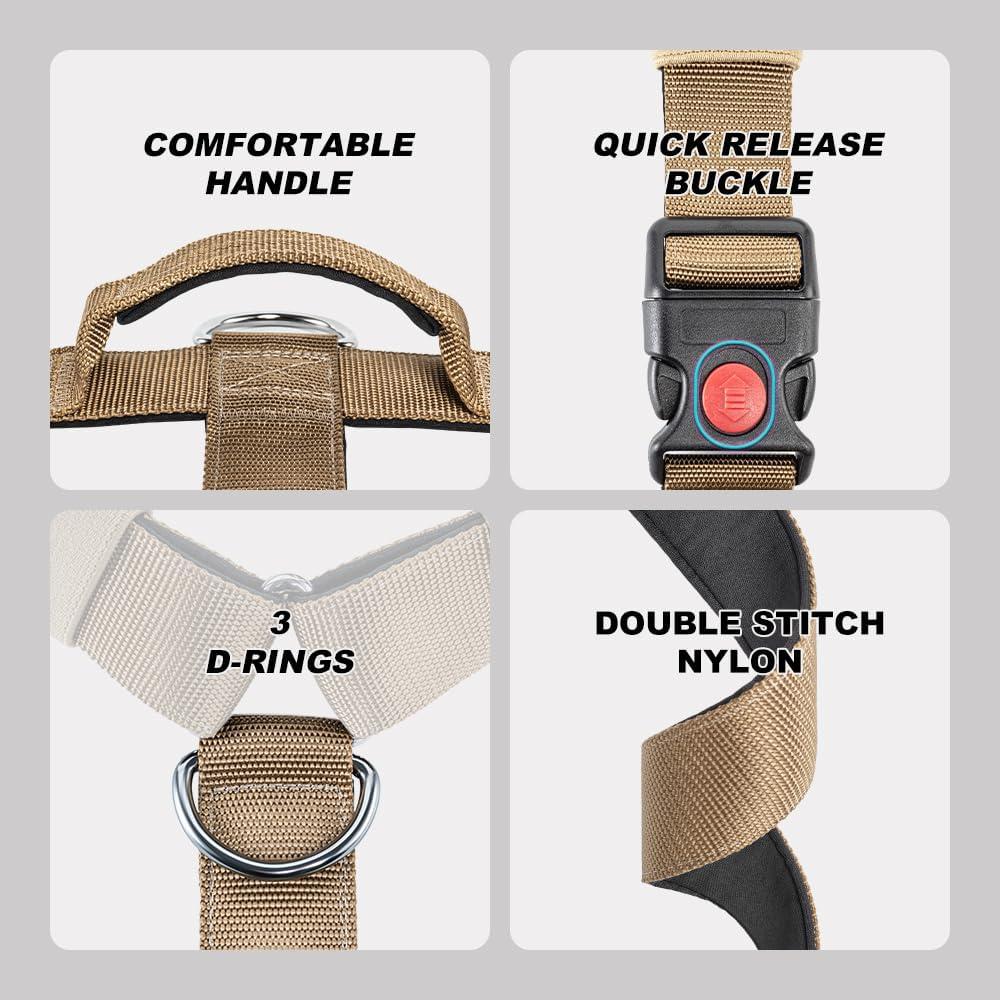 Arnés Táctico Ajustable TSPRO para Perros Grandes Negro S