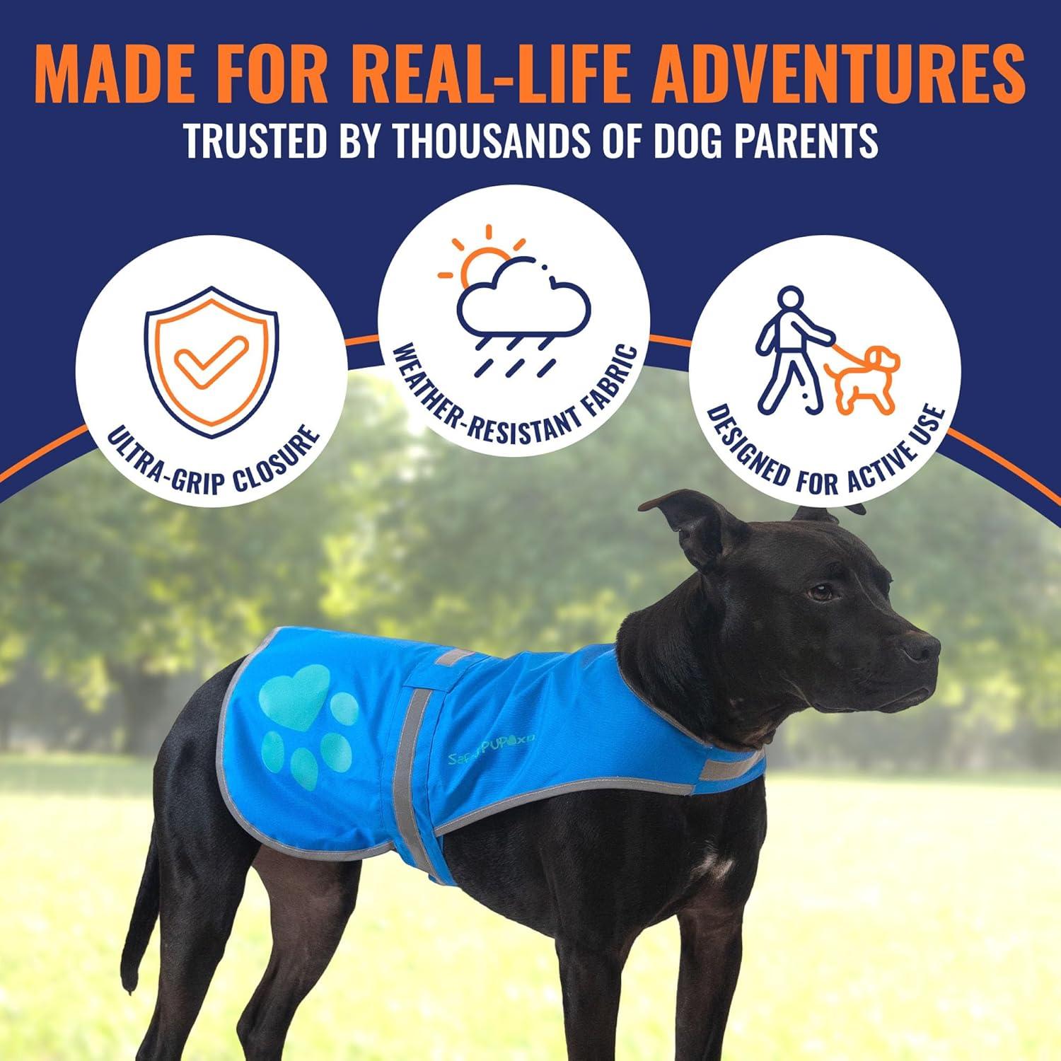 Chaleco Reflectante SafetyPUP XD Azul XL para Perros Grandes