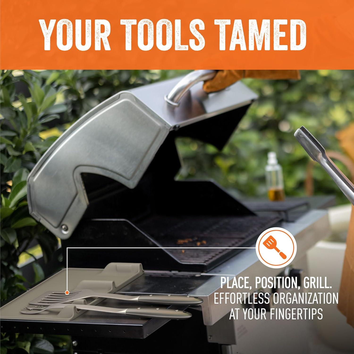 Soporte para Utensilios de BBQ Yukon Glory Gris - Silicona Resistente