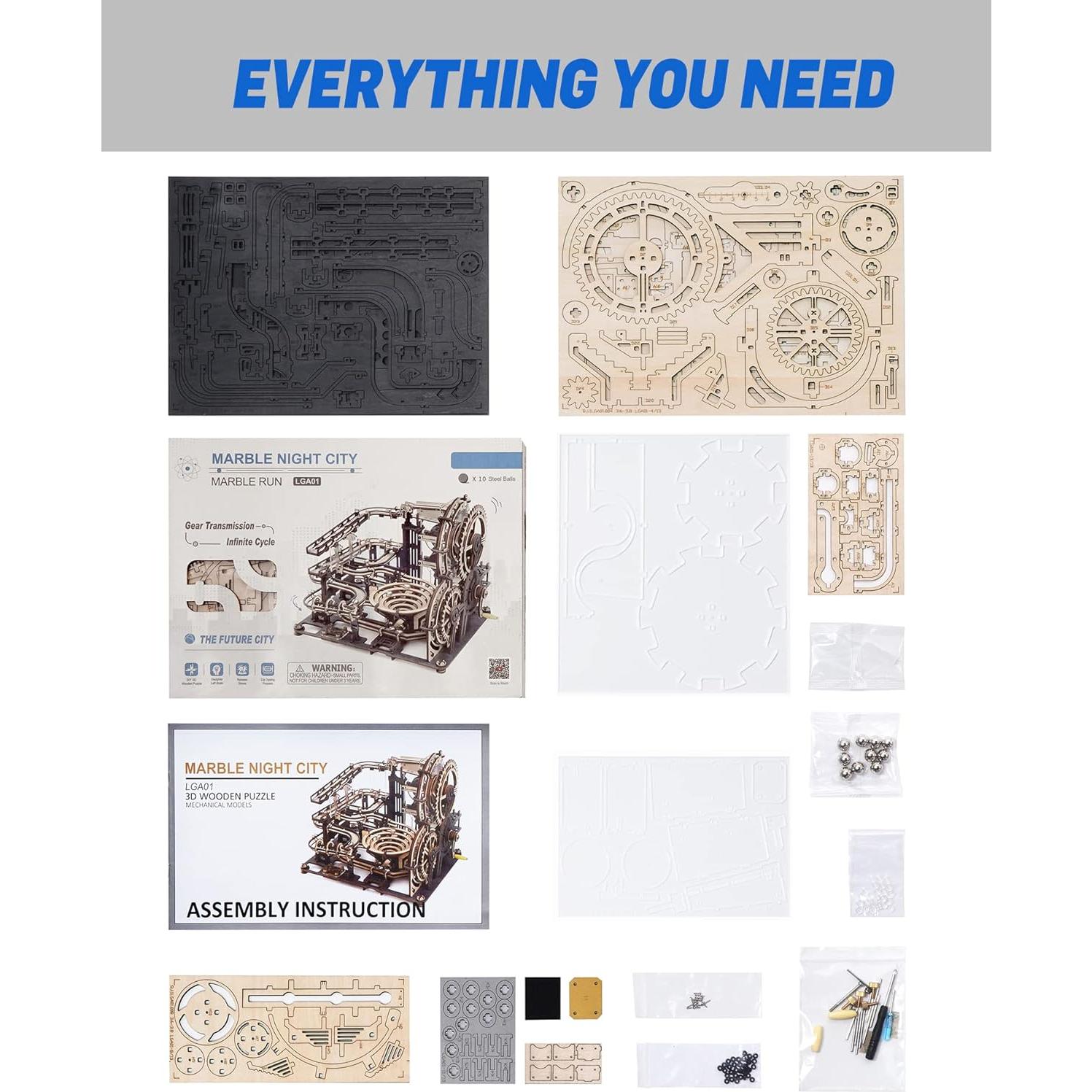 Rompecabezas 3D RoWood LGA01 Ciudad Nocturna de Madera