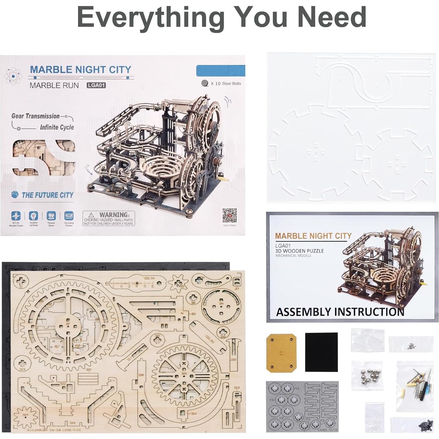 Rompecabezas 3D RoWood LGA01 Ciudad Nocturna de Madera