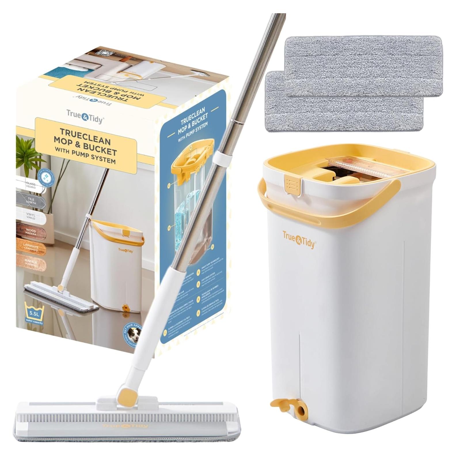 Fregona y Cubo True & Tidy 5.5L con Cabezal de Aluminio