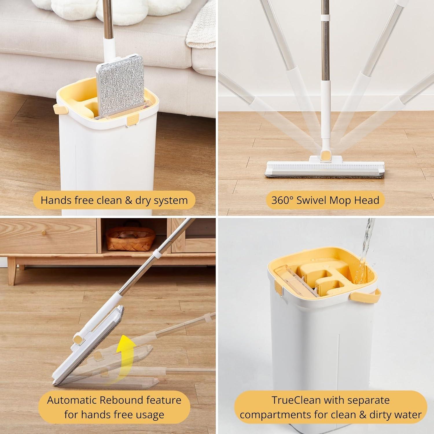 Fregona y Cubo True & Tidy 5.5L con Cabezal de Aluminio