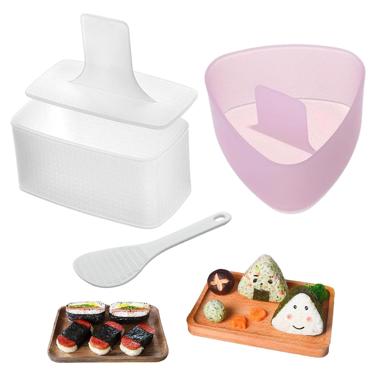 Kit de Moldes para Sushi VKZATVN - 3 Piezas Rosa/Blanco