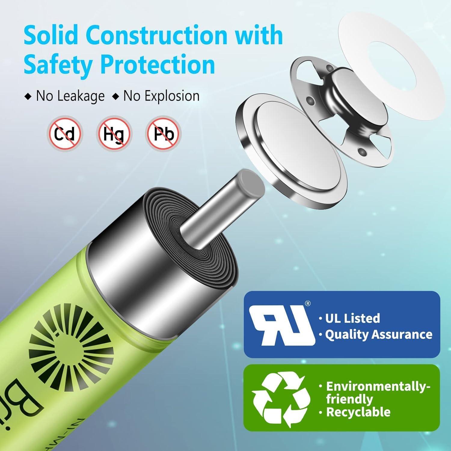 Baterías Recargables AA Brightown 1000mAh - Paquete de 12