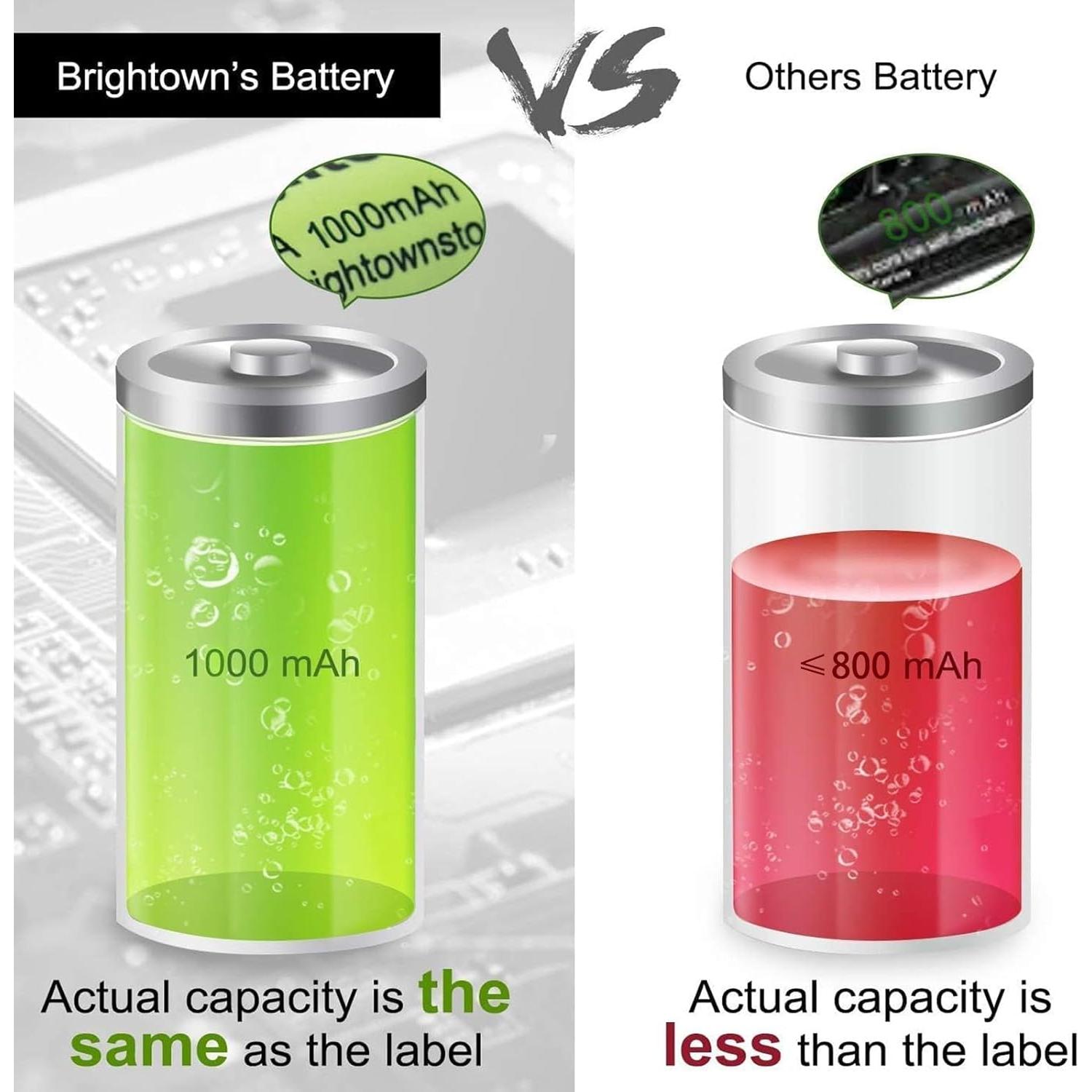 Baterías Recargables AA Brightown 1000mAh - Paquete de 12