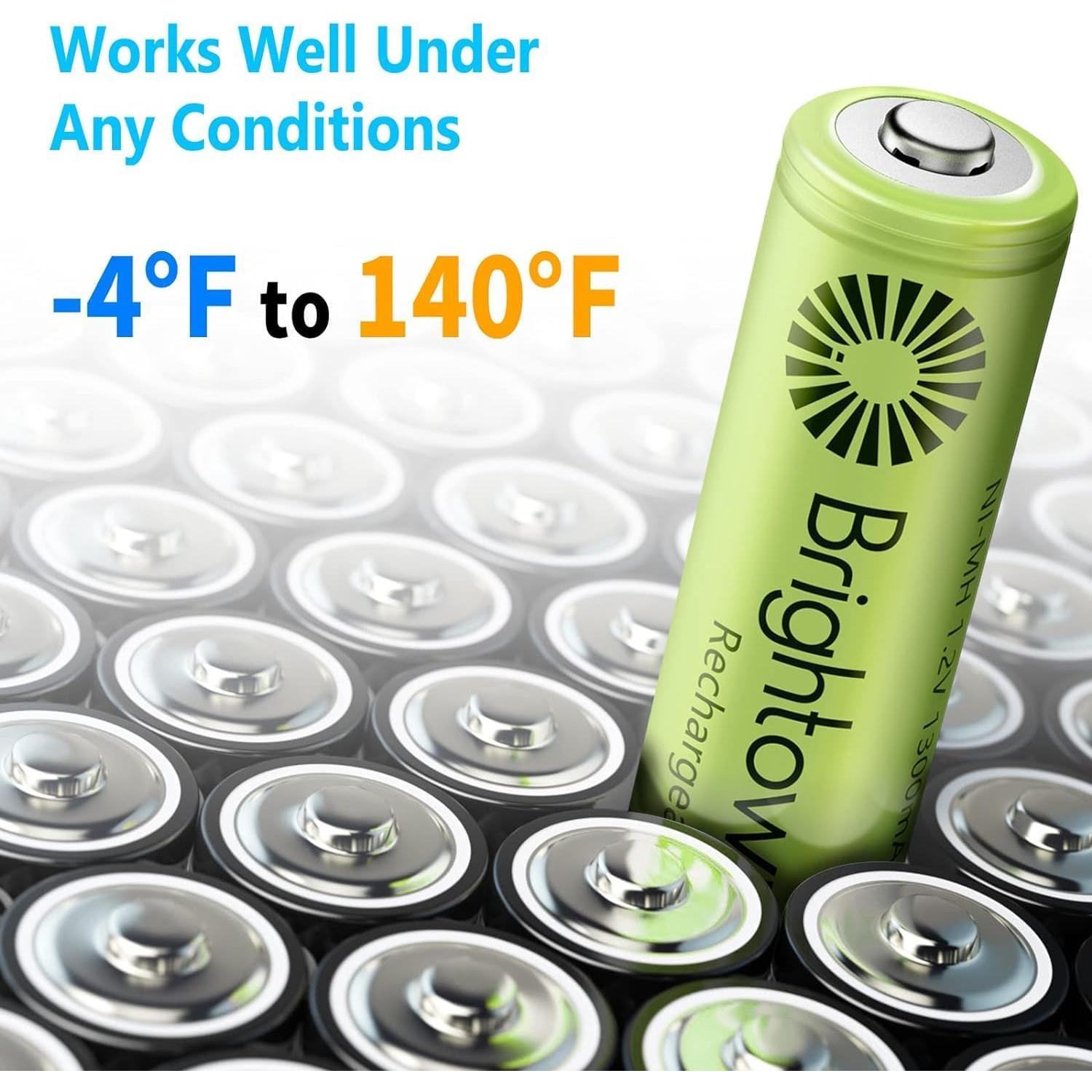 Baterías Recargables AA Brightown 1000mAh - Paquete de 12