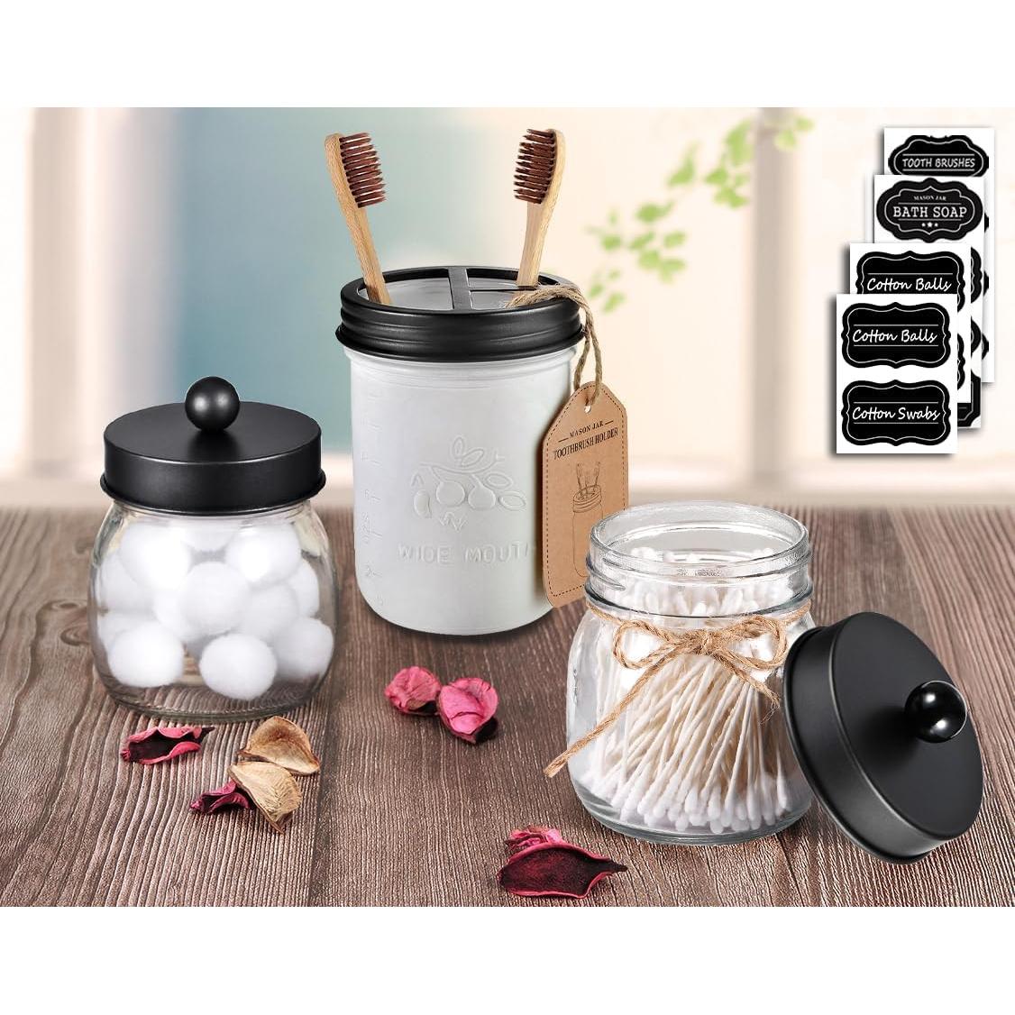 Juego de 4 tapas para frascos Mason - Acero inoxidable negro