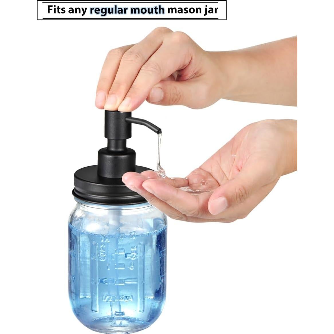 Juego de 4 tapas para frascos Mason - Acero inoxidable negro