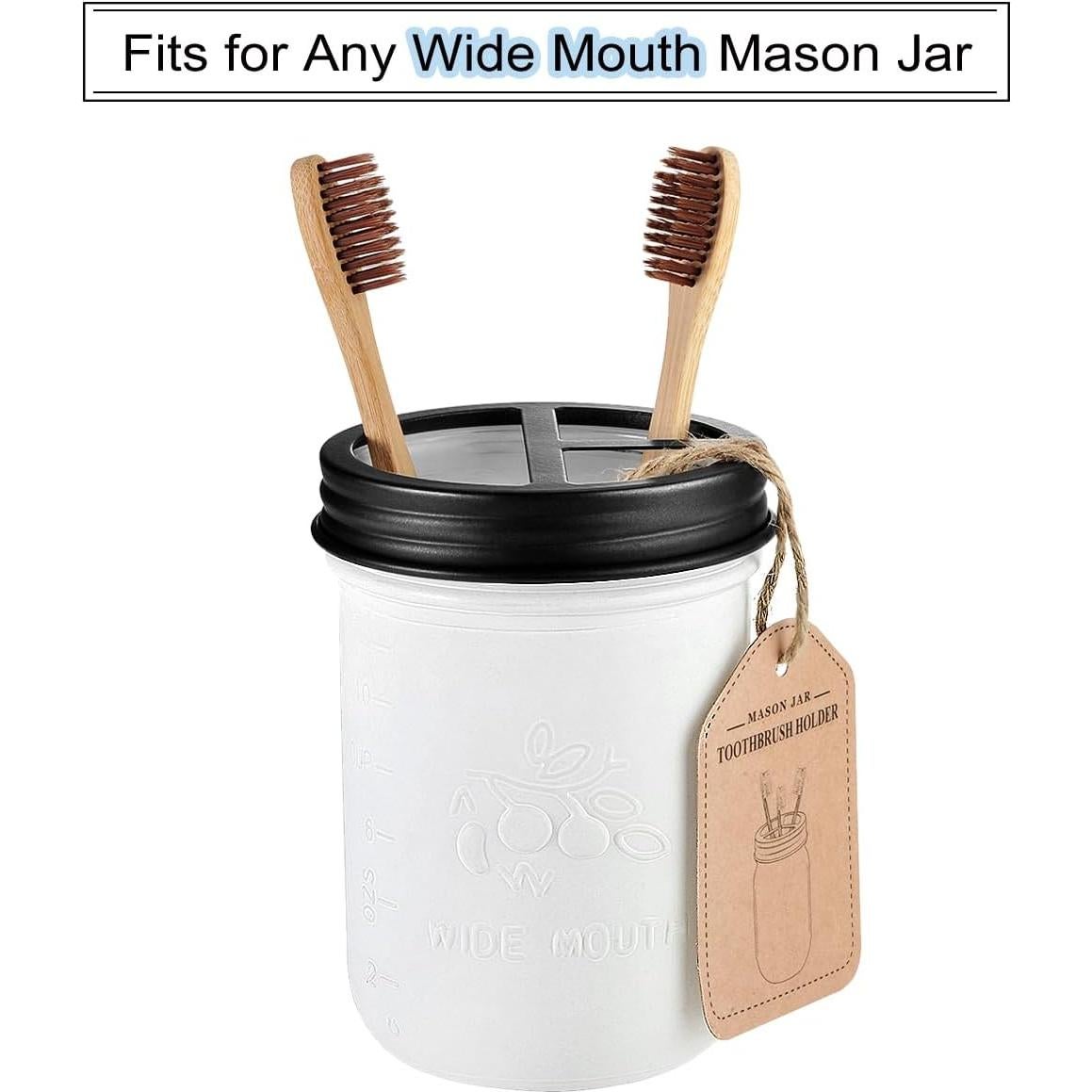 Juego de 4 tapas para frascos Mason - Acero inoxidable negro