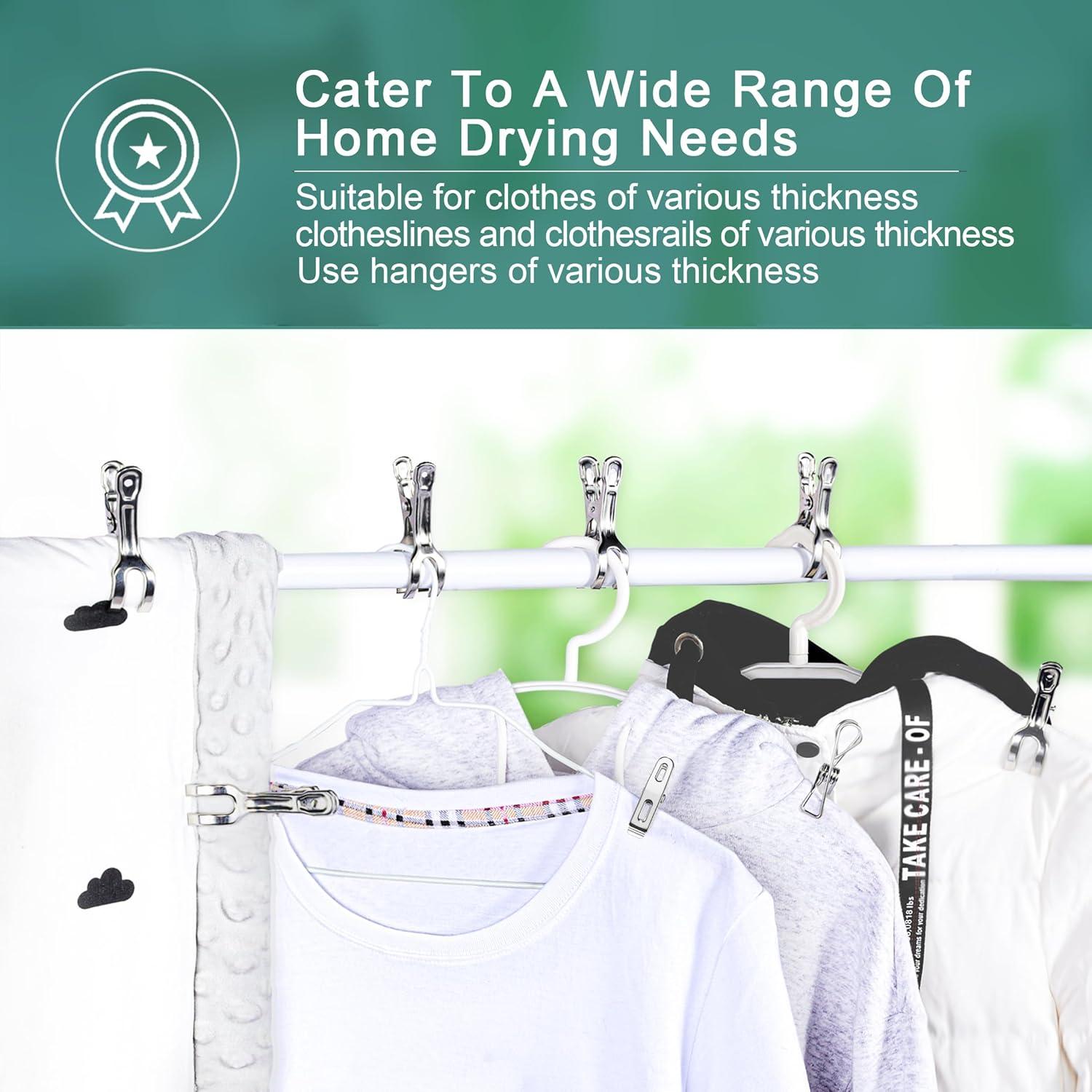 40 Pinzas de Acero Inoxidable PHYDELU para Ropa y Snacks