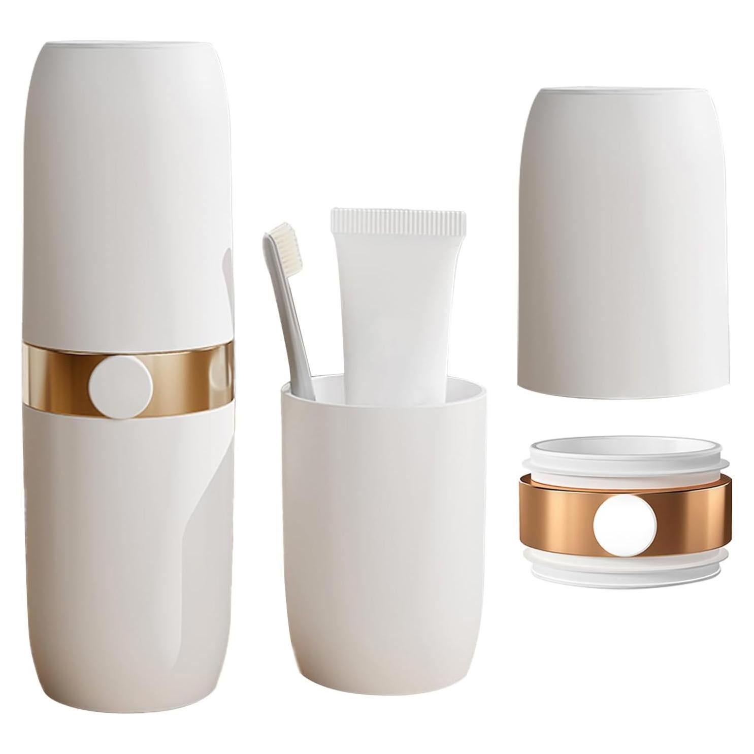 Contenedor de Cepillo de Dientes de Viaje QWDVKZQ Hebilla Dorada