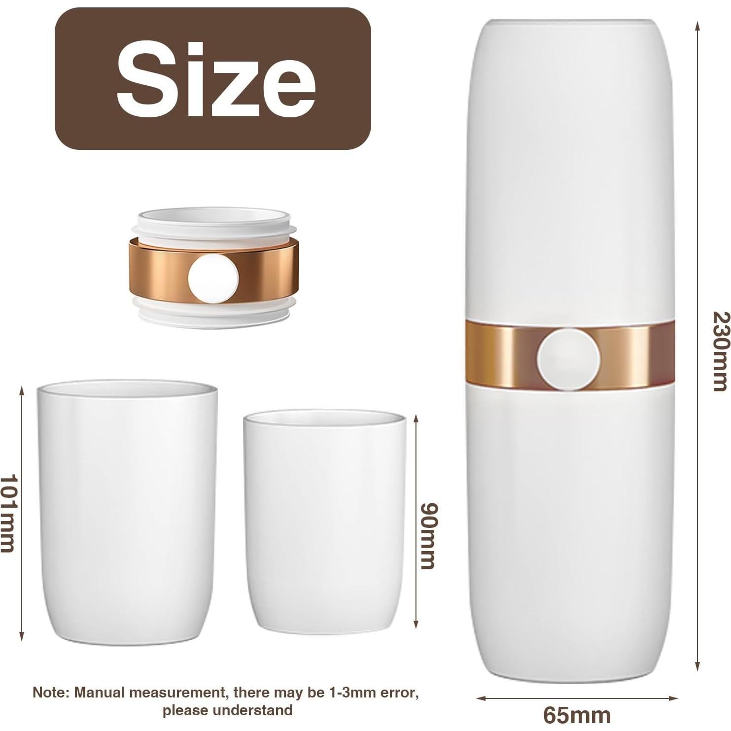 Contenedor de Cepillo de Dientes de Viaje QWDVKZQ Hebilla Dorada