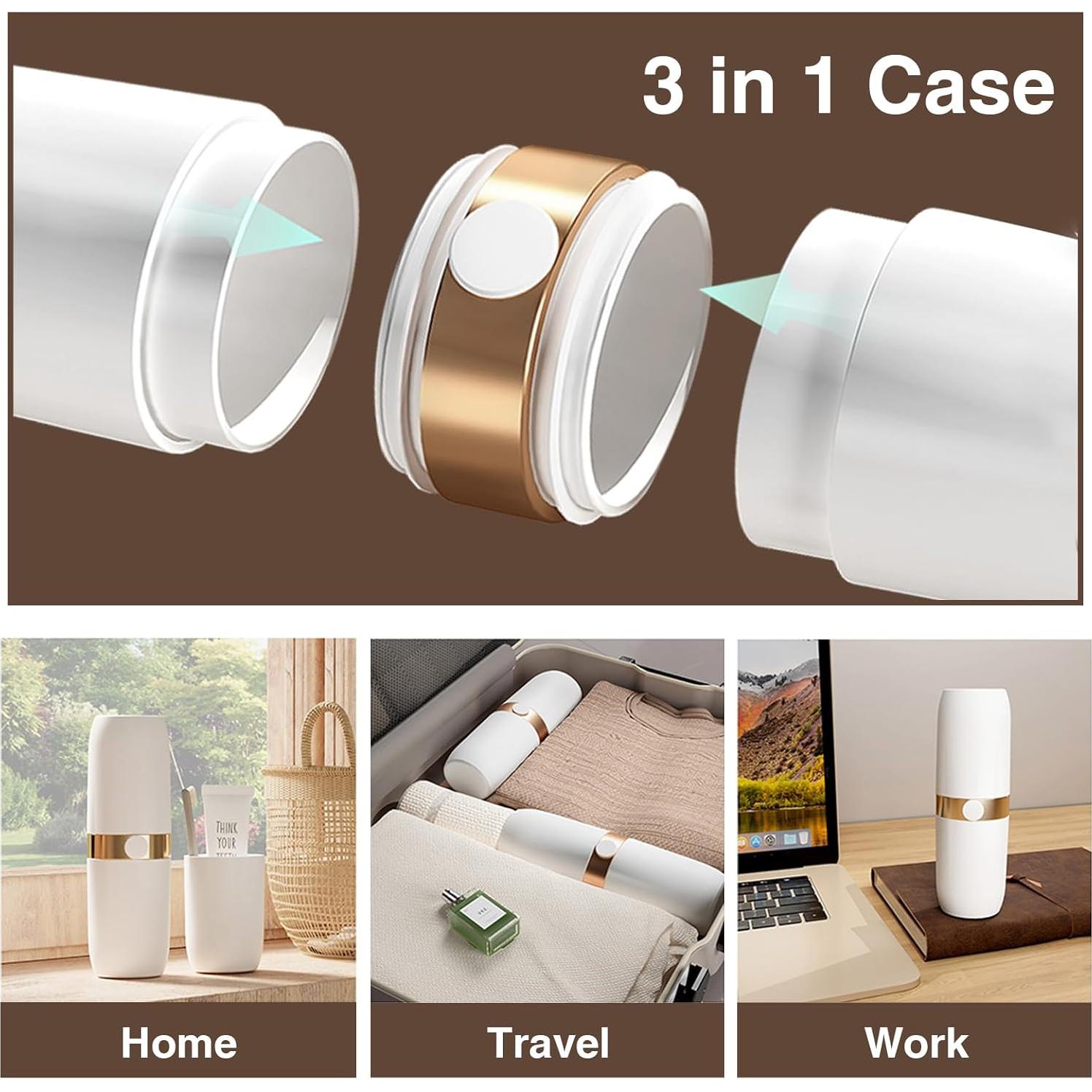 Contenedor de Cepillo de Dientes de Viaje QWDVKZQ Hebilla Dorada