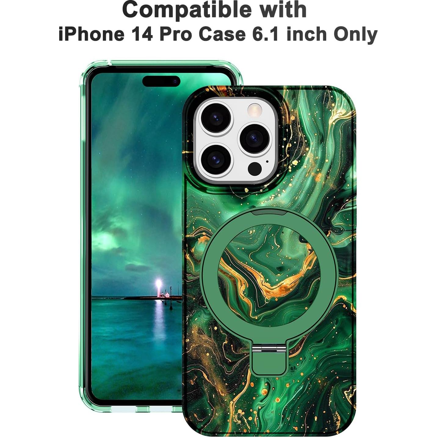 Funda Lamcase para iPhone 14 Pro Verde Oscuro con Soporte MagSafe