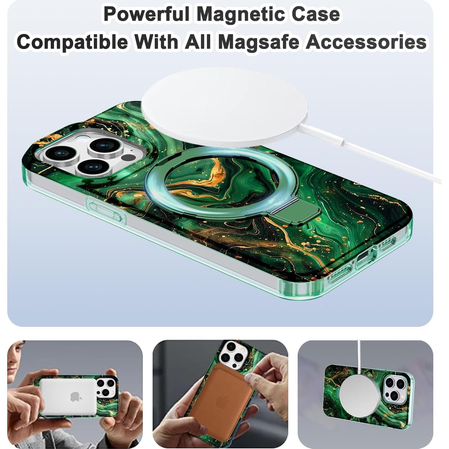 Funda Lamcase para iPhone 14 Pro Verde Oscuro con Soporte MagSafe